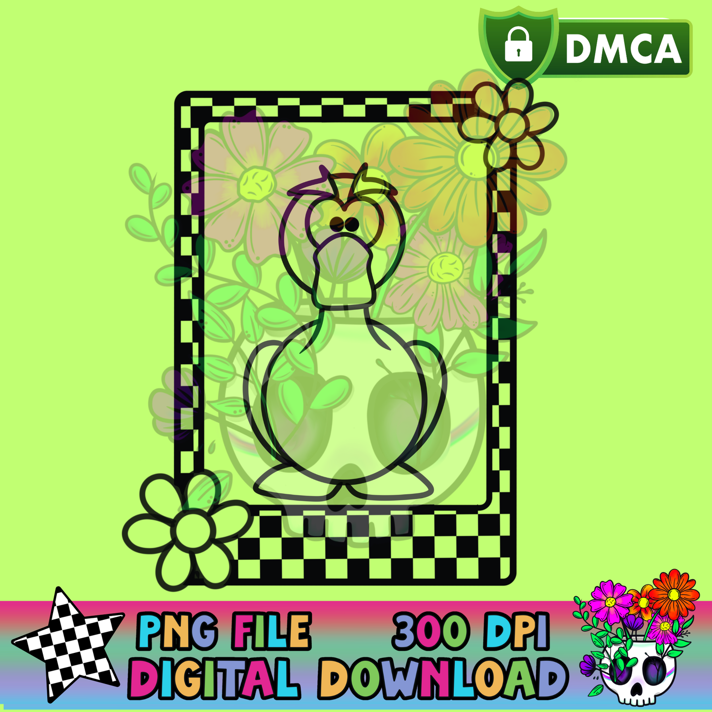 Angry Goose Checkered Frame - PNG