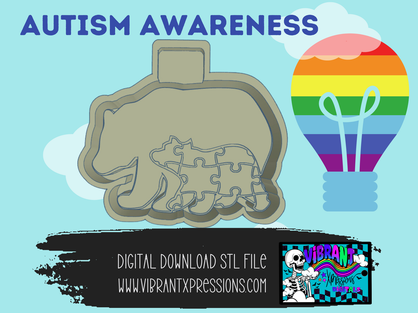 Autism Mama and Baby Bear Mold Maker STL Files