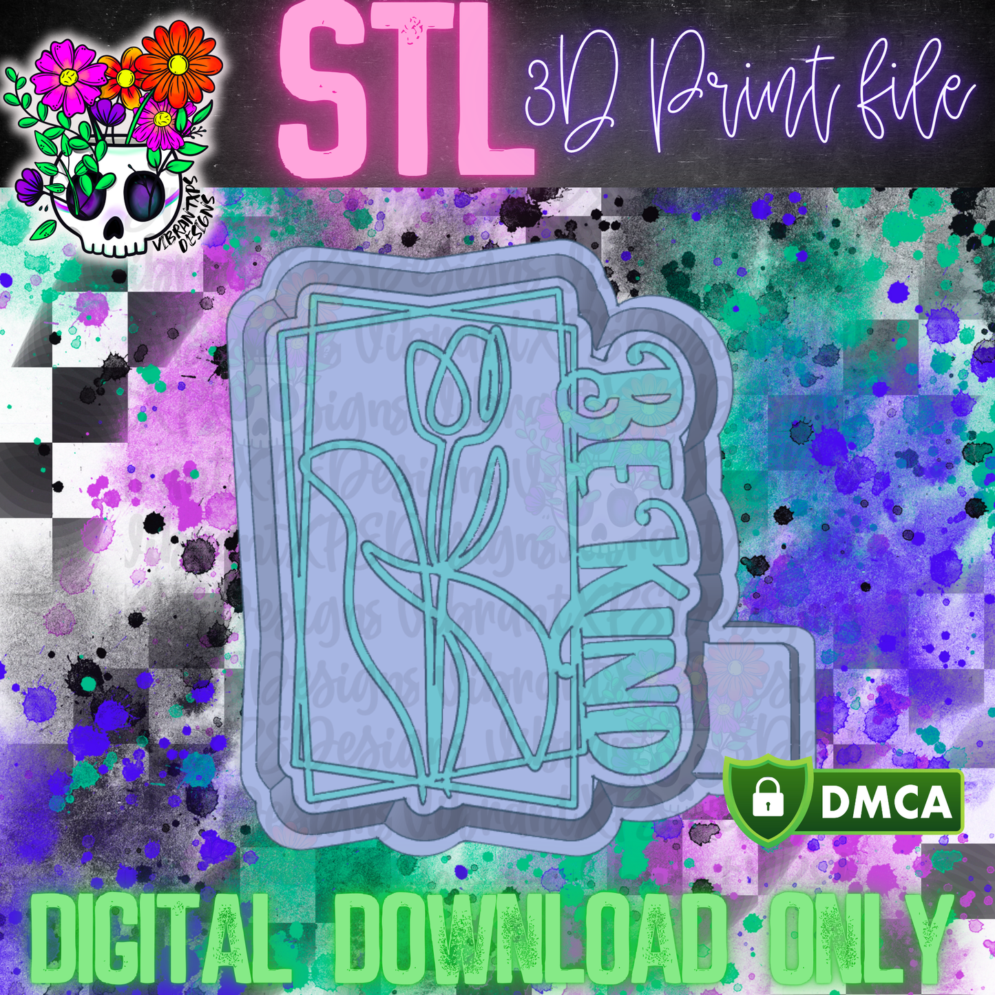 Be Kind Floral Mold Maker STL File