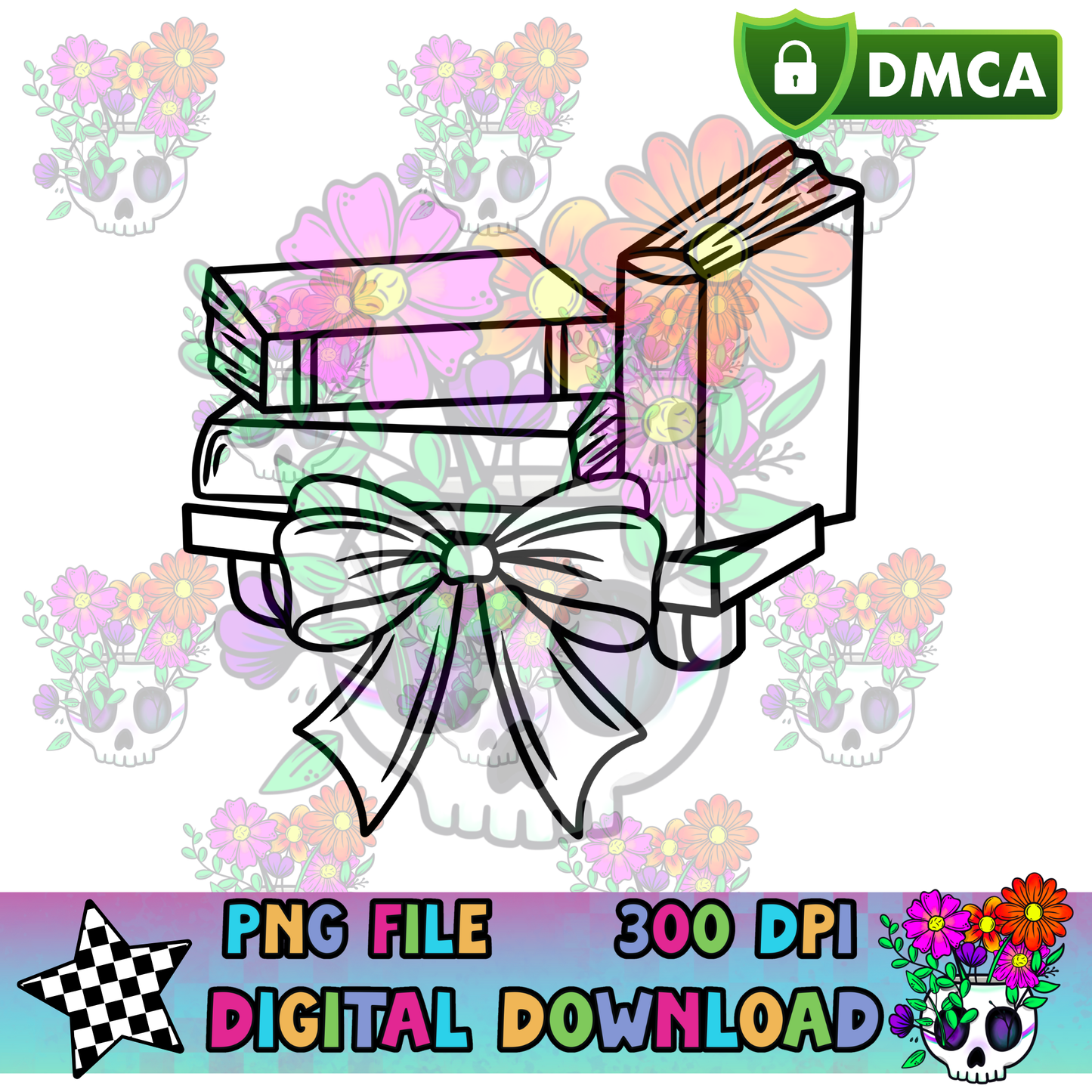 Bow Book Shelf - PNG