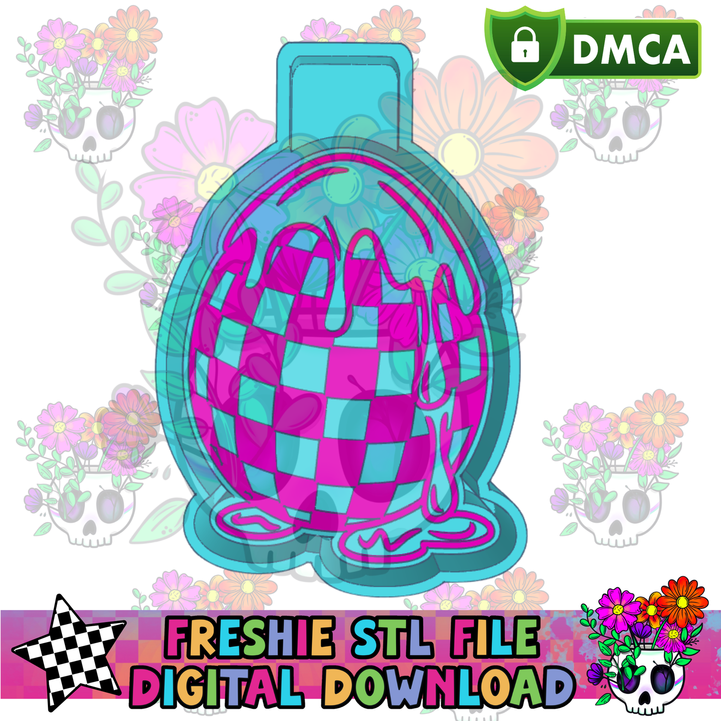 Checkered Drippy Egg Mold Maker STL File