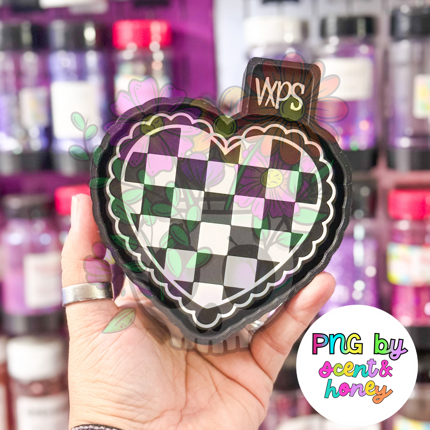 Ruffled Checkered Heart Freshie Mold - Semi Exclusive