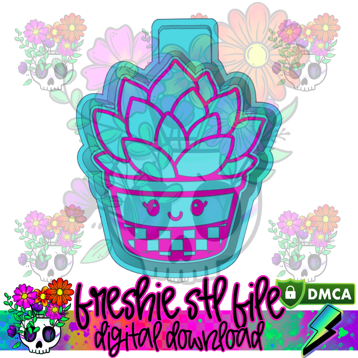 Checkered Pot Succlent Mold Maker STL File