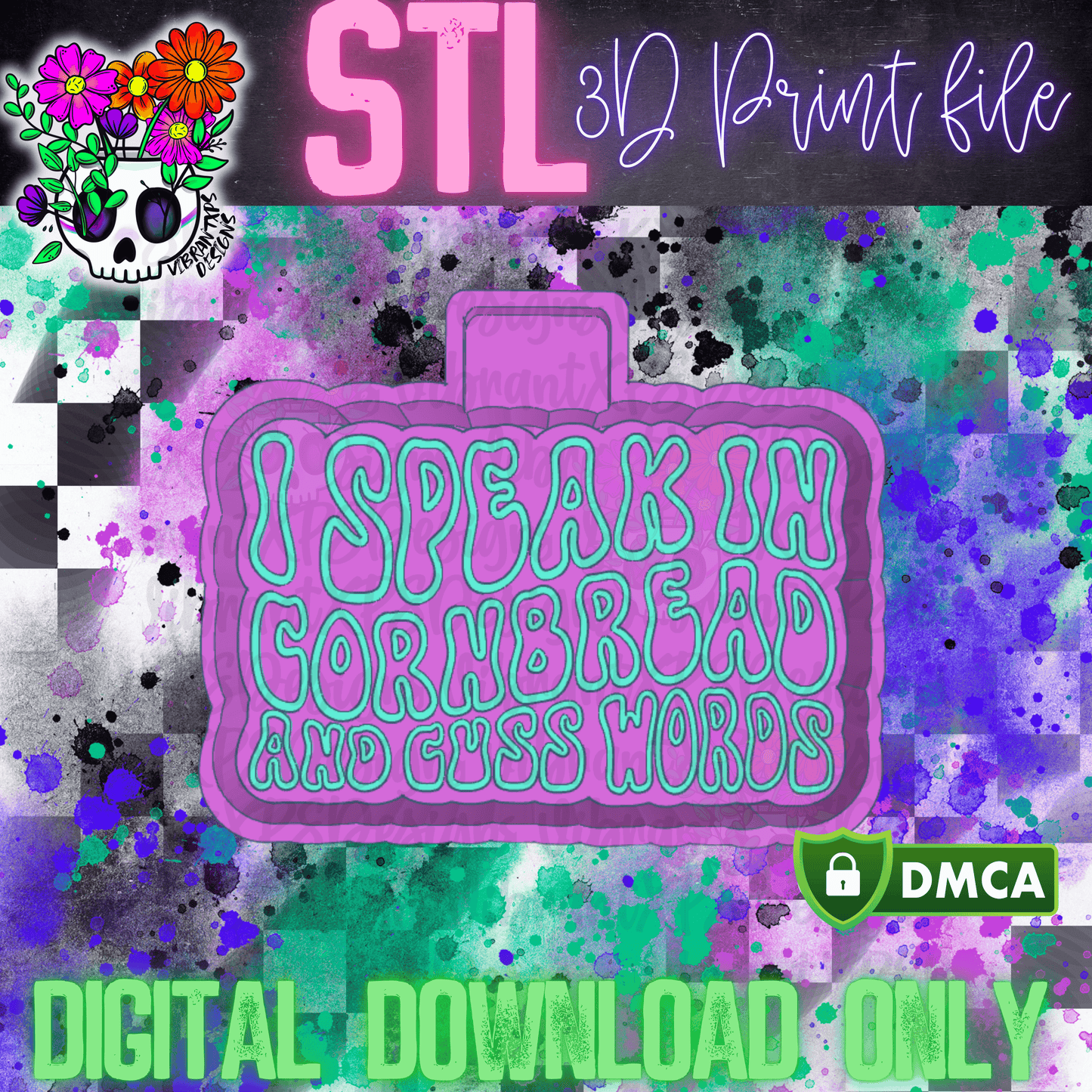 Cornbread and Cuss Words Mold Maker STL File