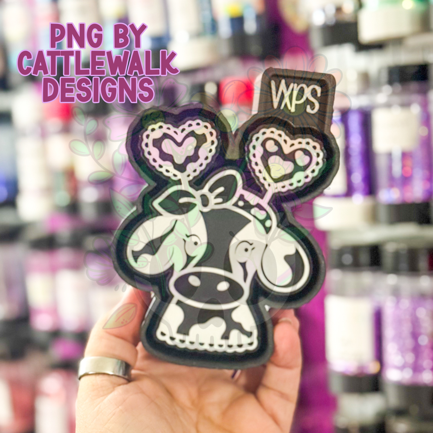 Cow with Heart Headband - Freshie Mold