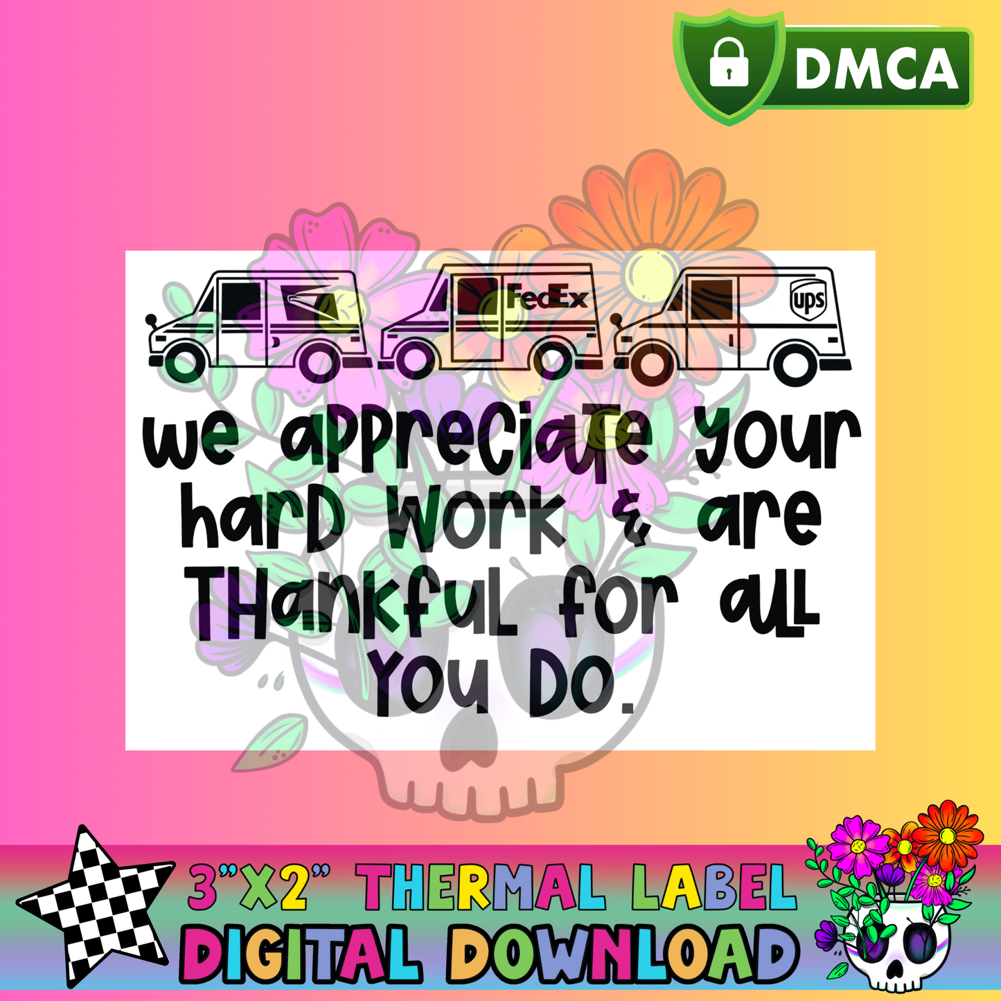 Delivery Drivers Appreciation – Thermal Label Digital Download