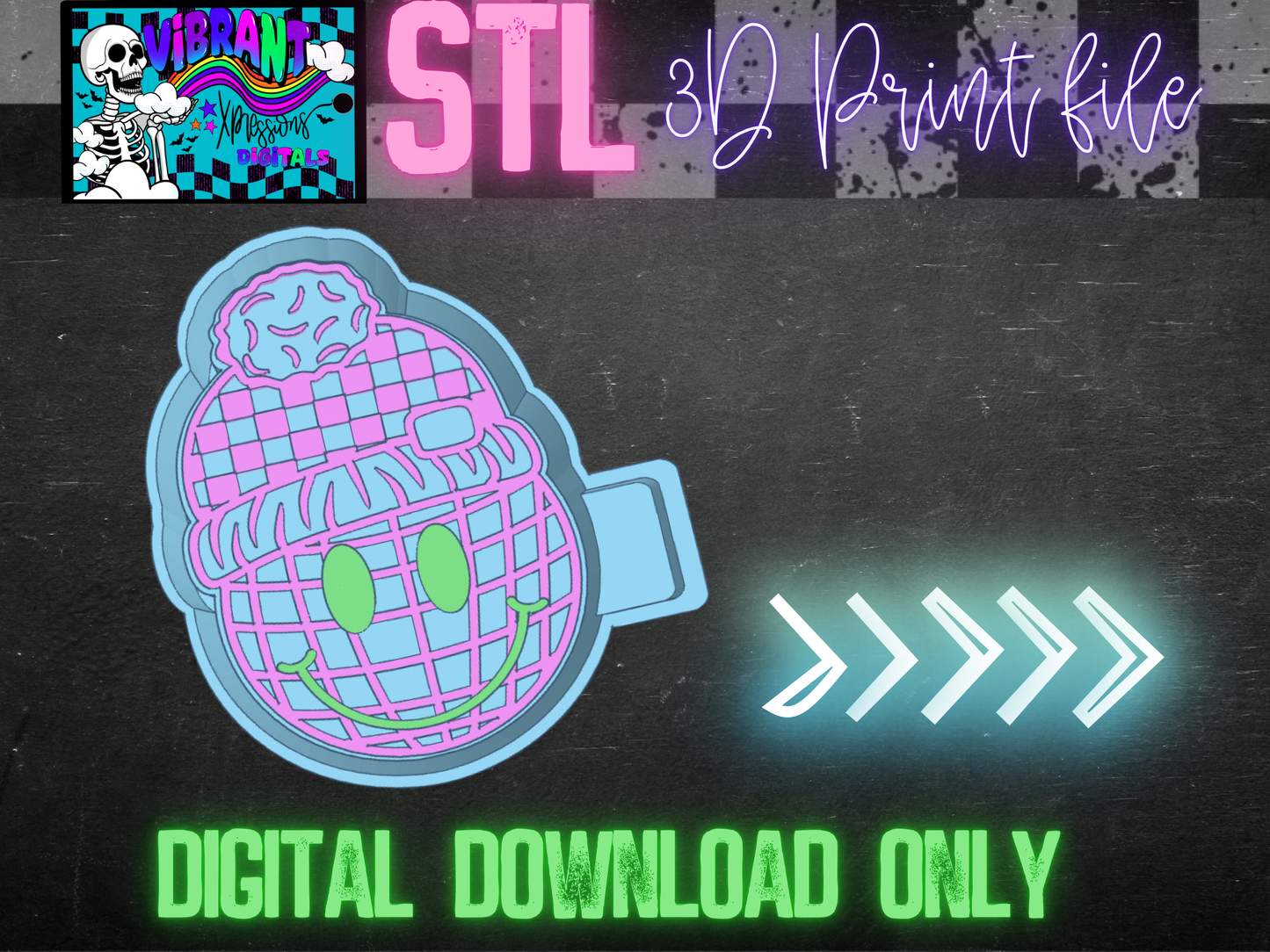 Disco Beanie Happy Mold Maker STL File