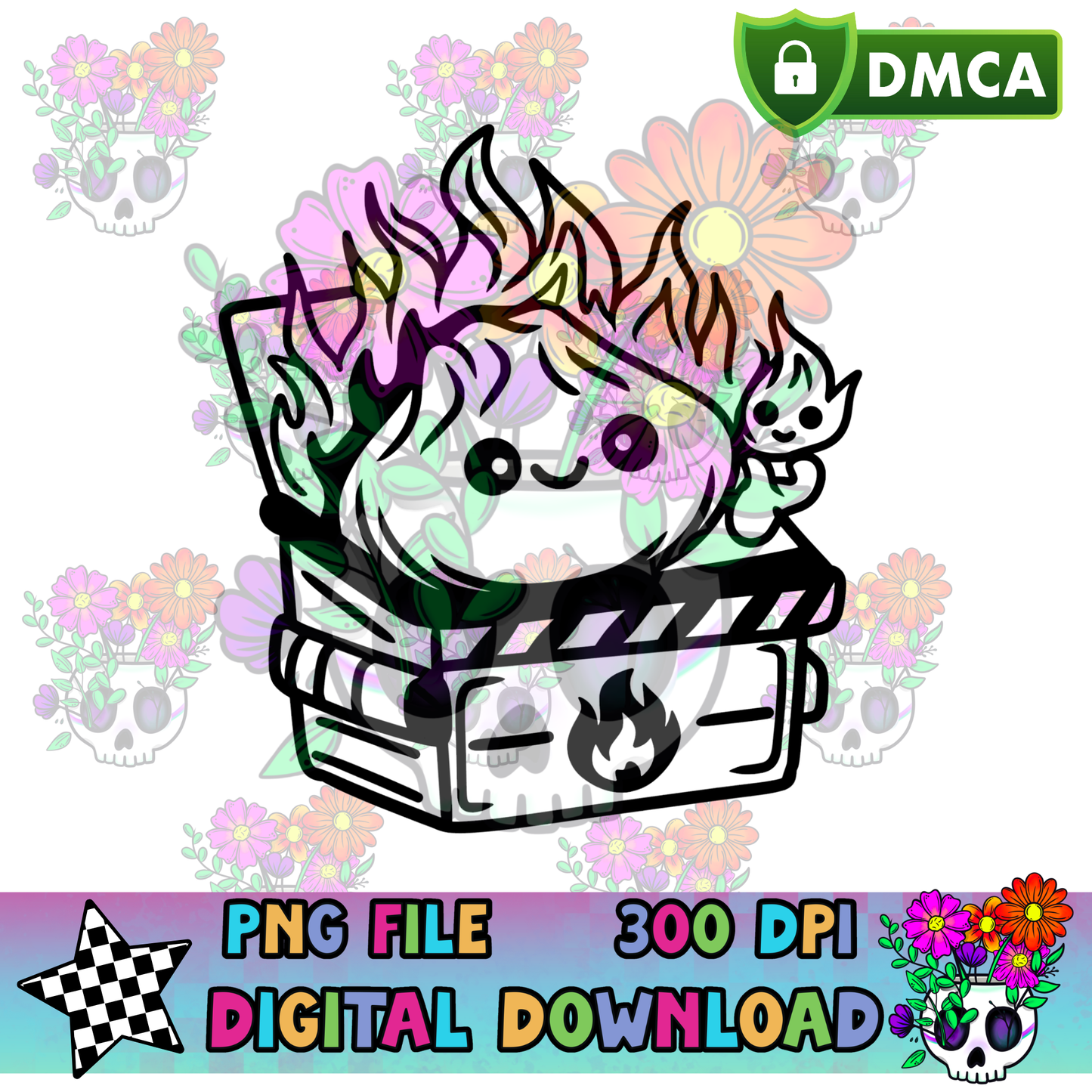 Dumpster Fire Dumpling - PNG