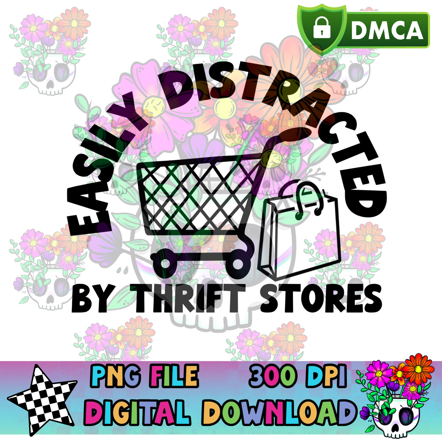 Easily Distracted By Thrift Stores - PNG