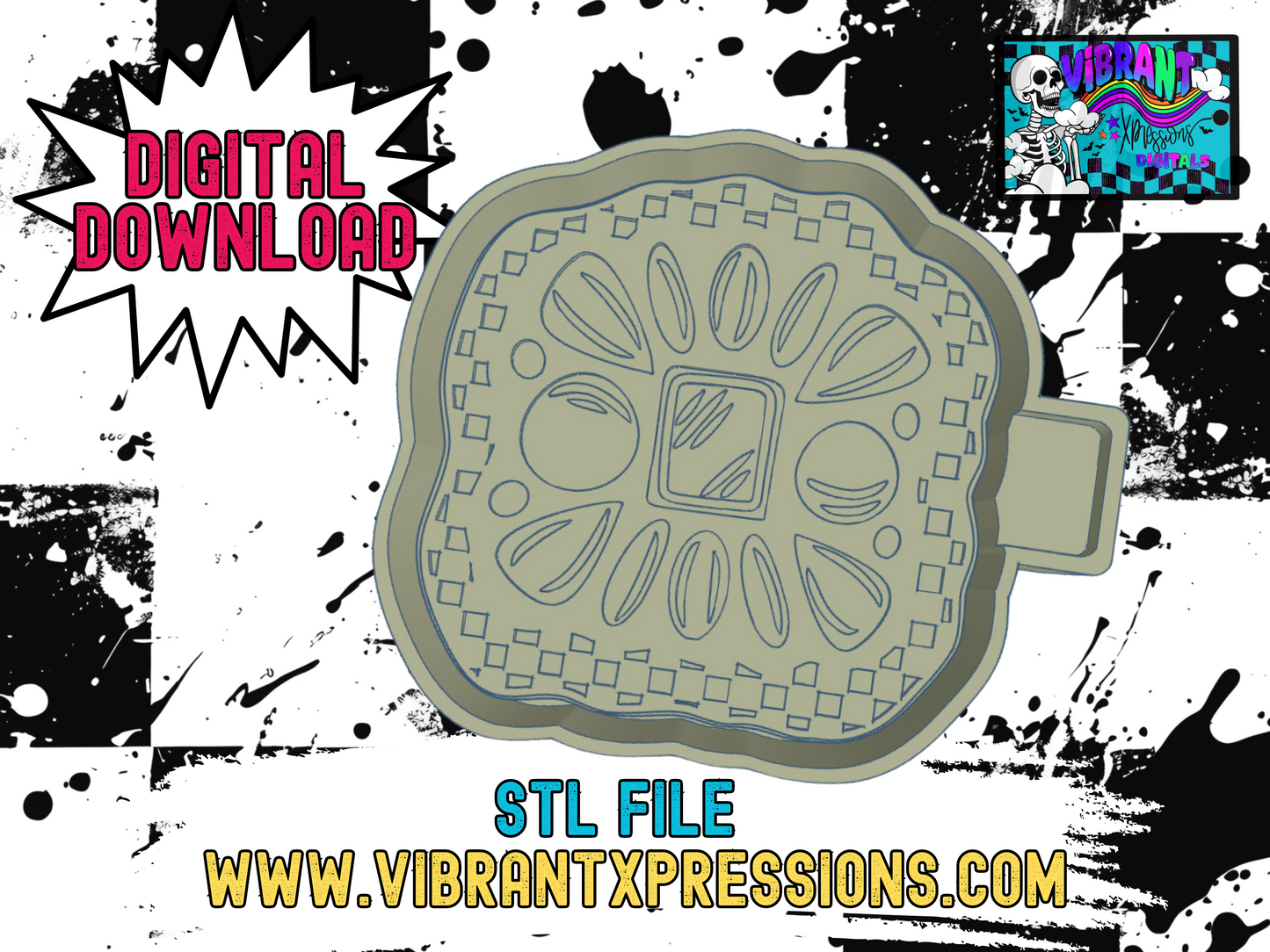 Checked Turquoise Mold Maker STL File