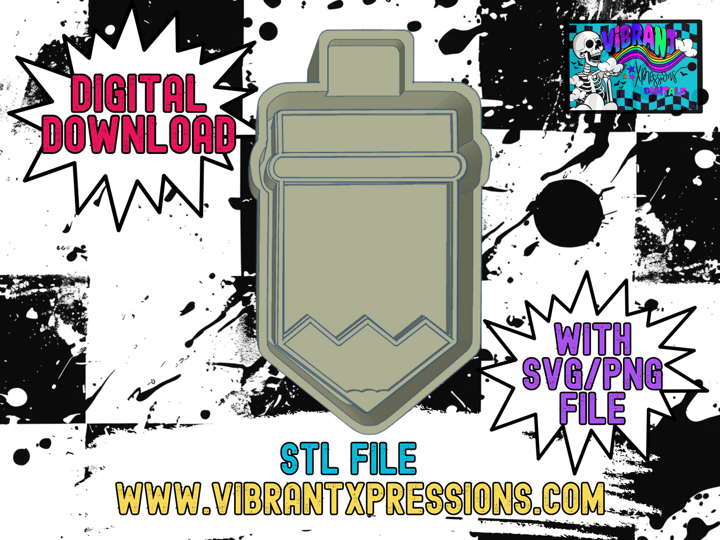 Fat Pencil w Cardstock Insert & SVG/PNG Mold Maker STL File