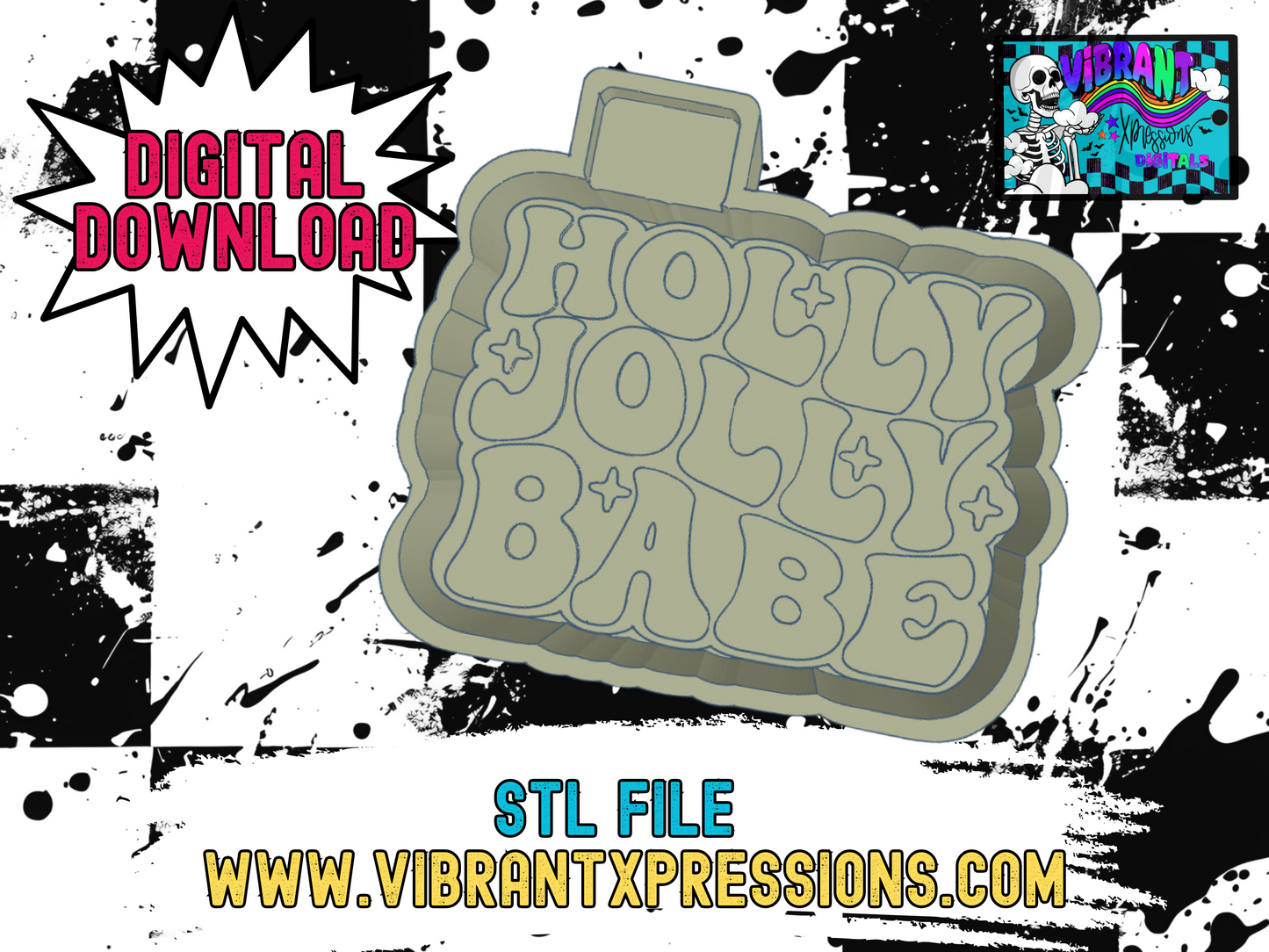 Holly Jolly Babe Mold Maker STL File