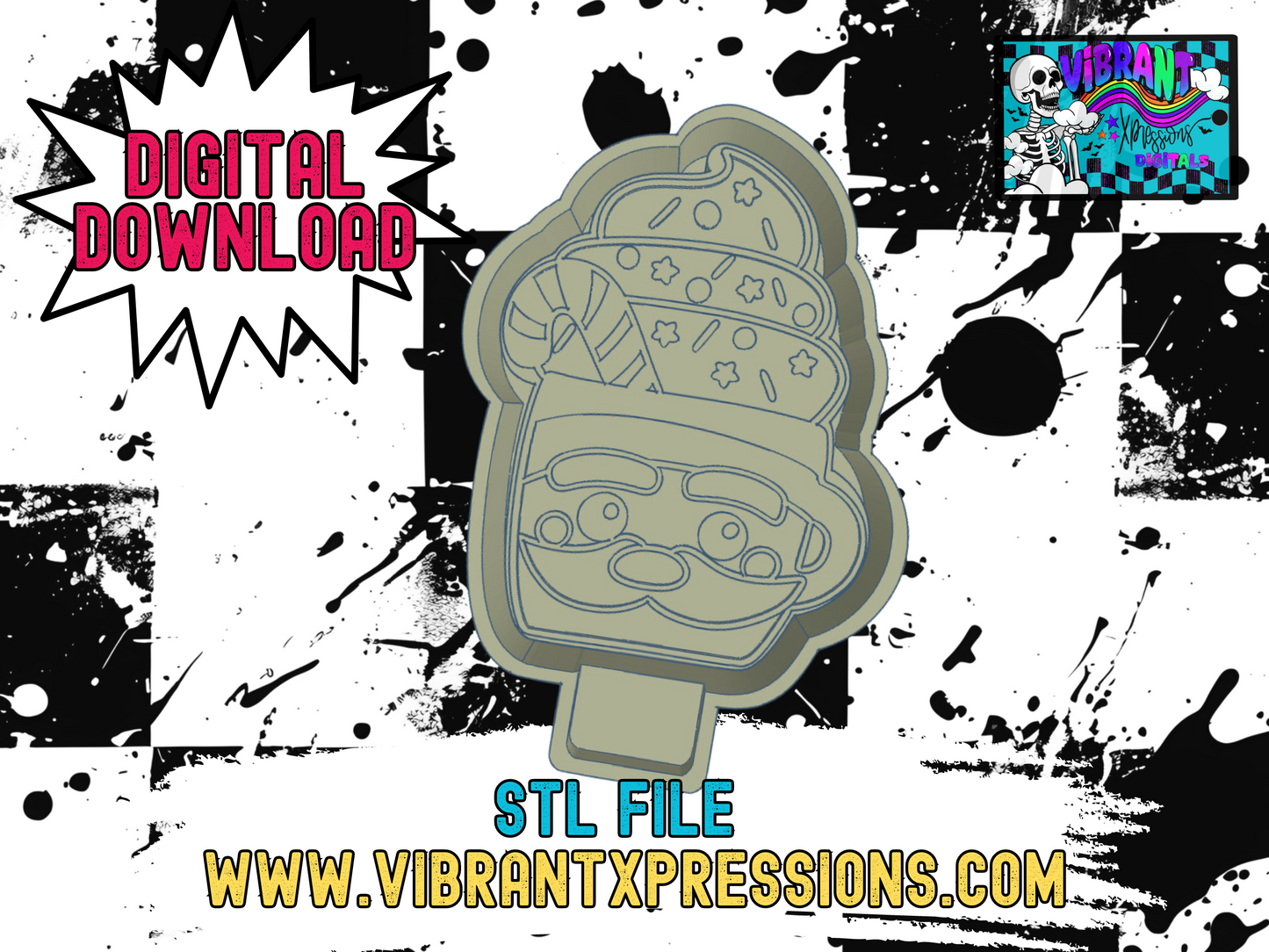 Santa Mug Mold Maker STL File