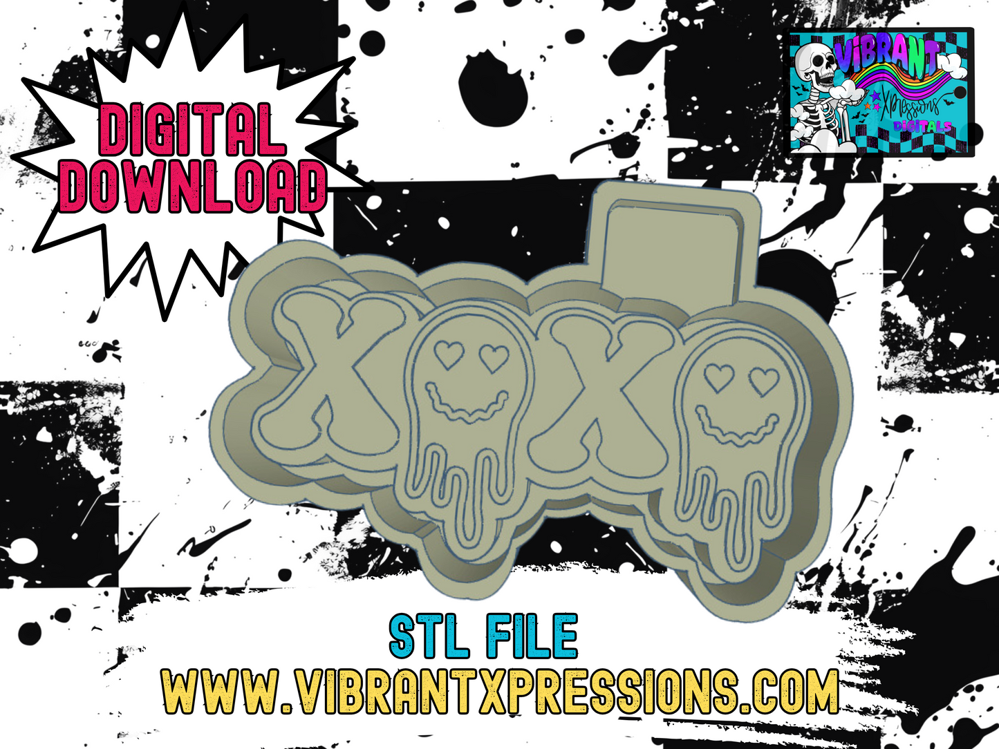 XOXO Dripping Happy Mold Maker STL File