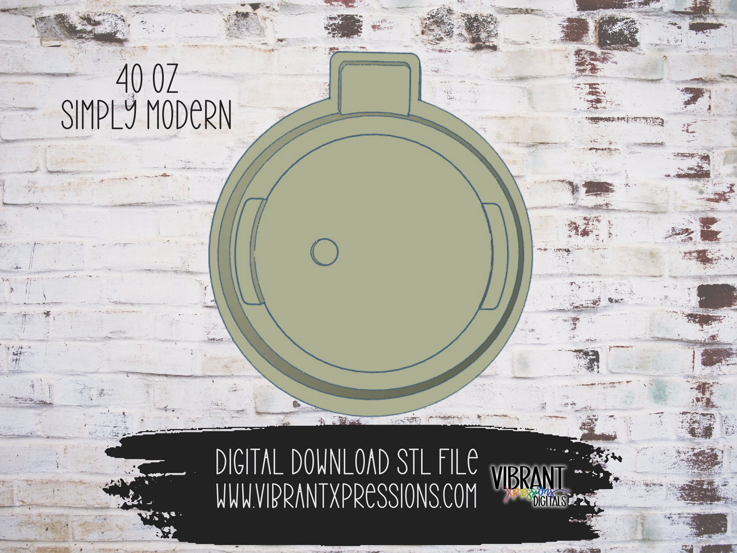 40 oz Simply Modern Lid Topper Mold Maker STL File