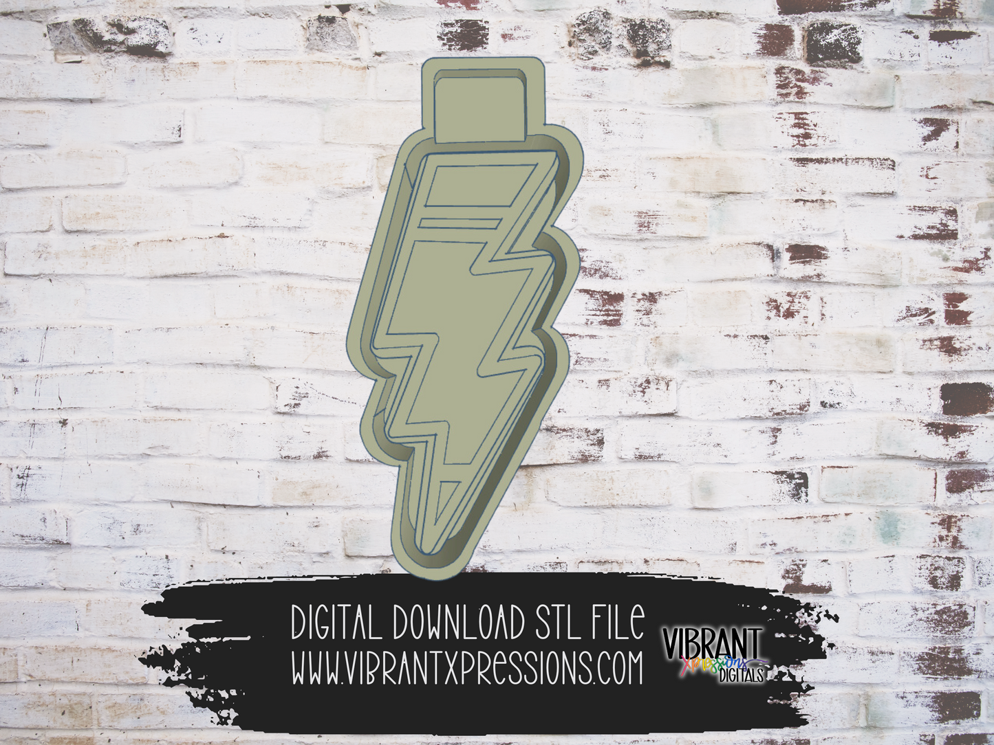 Pencil Lightning Bolt Mold Maker STL File