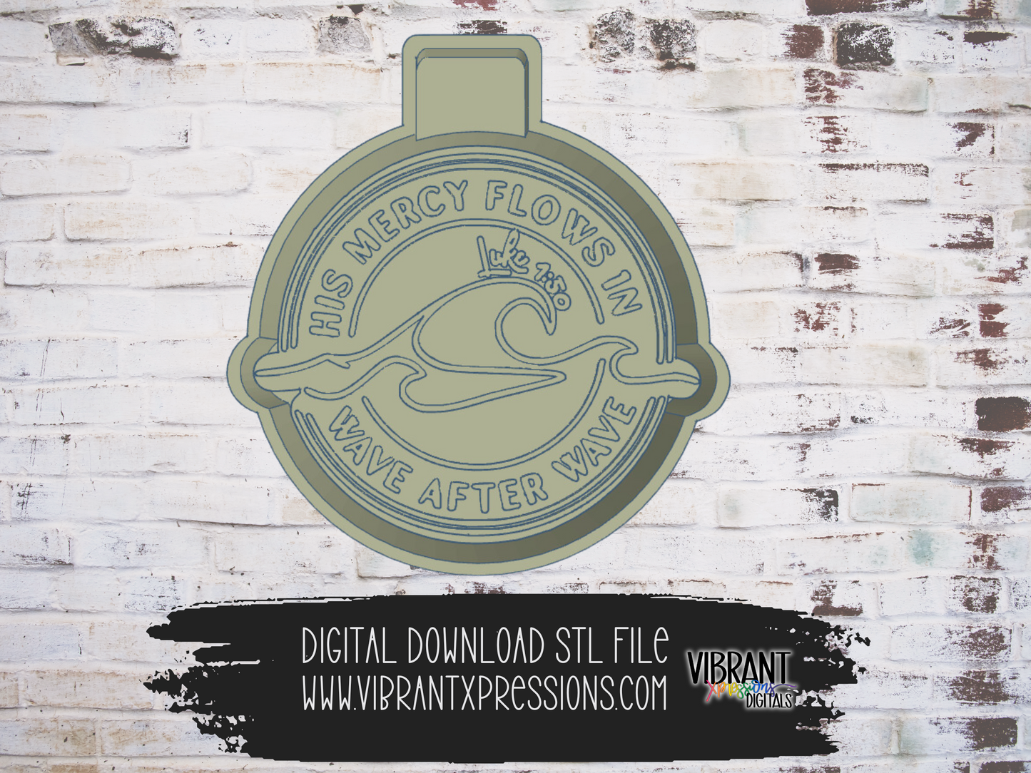 His Mercy Flows Wave After Wave Mold Maker STL File