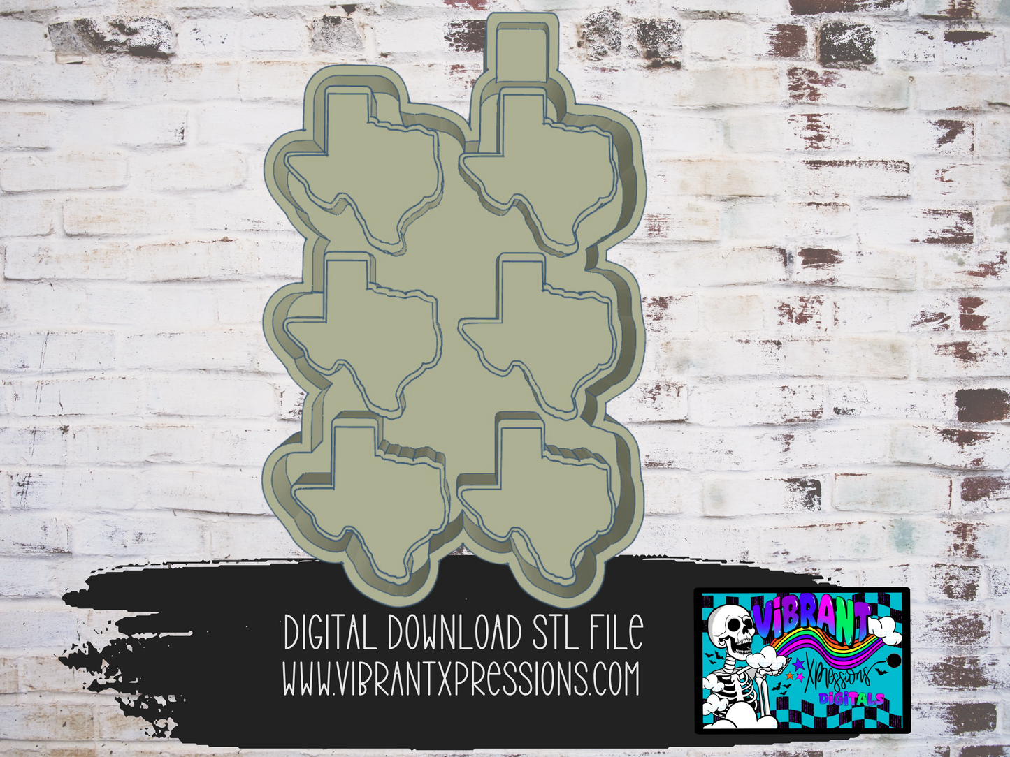 Texas Shape Wax Melt Mold Maker STL File