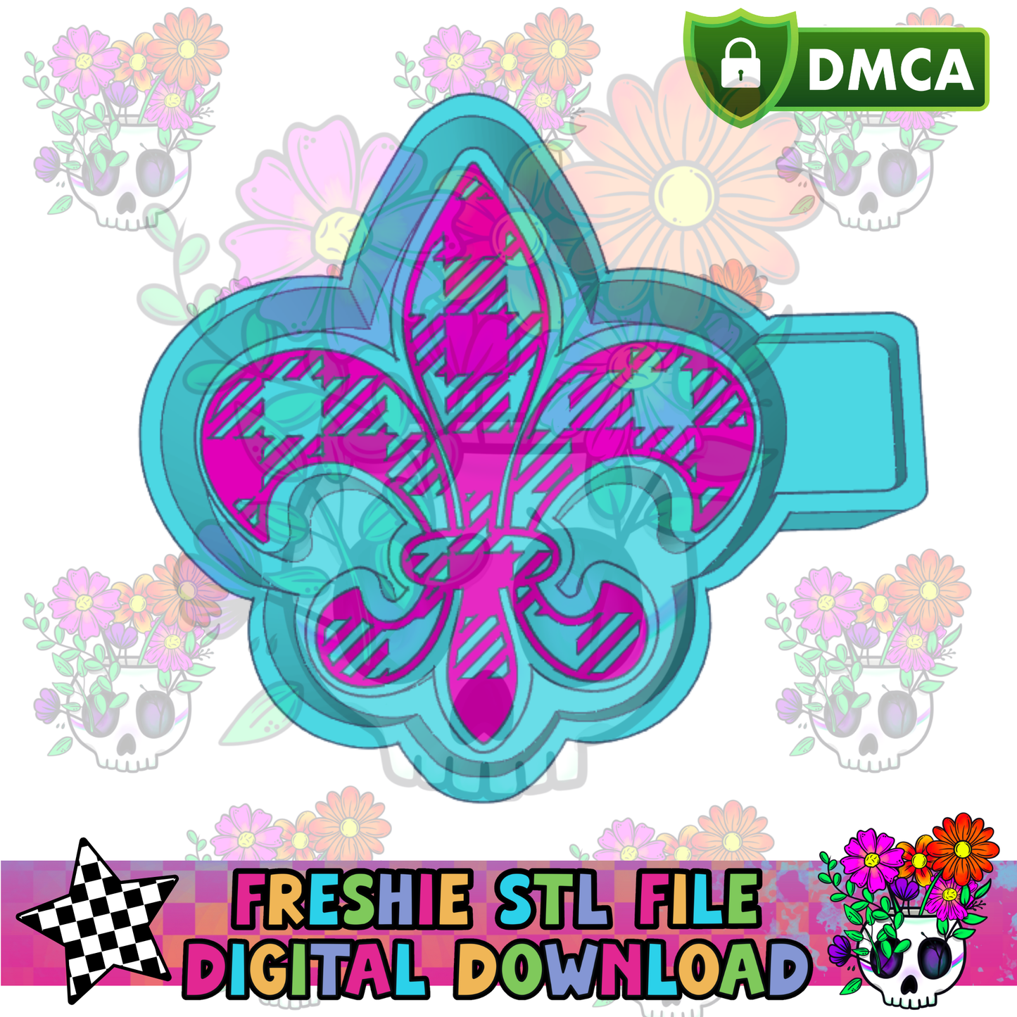 Buffalo Plaid Fleur De Lis Mold Maker STL File