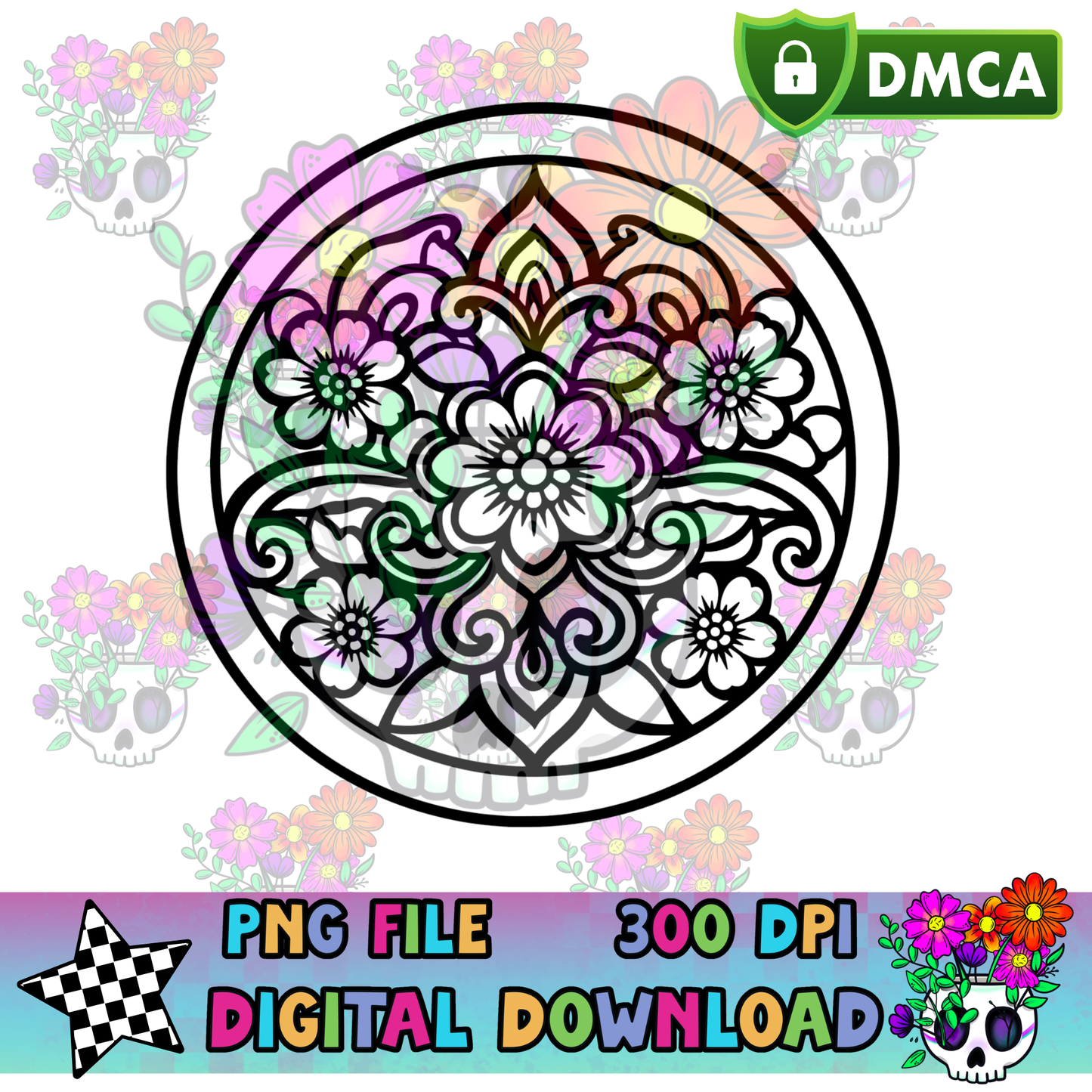 Floral Doilie - PNG