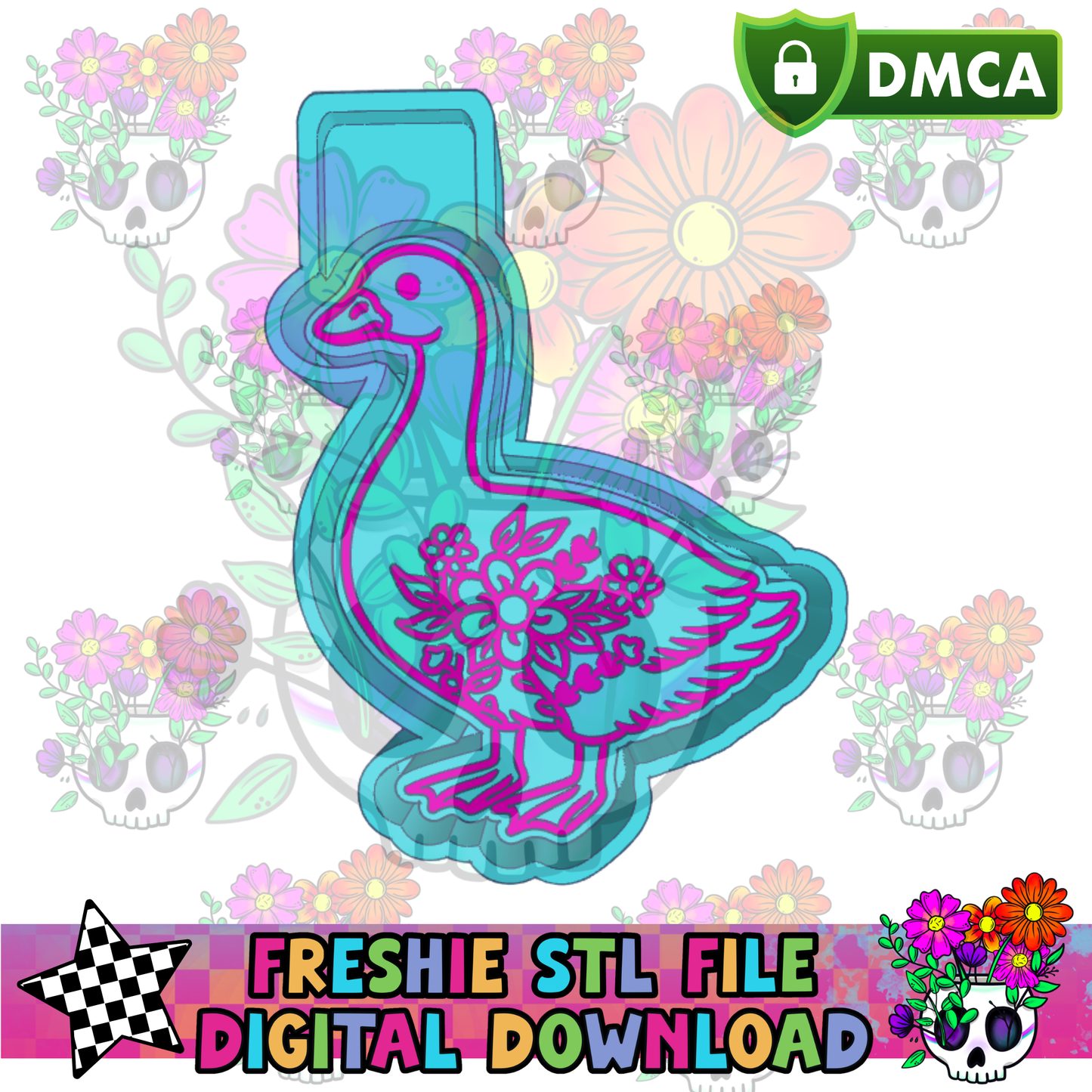 Floral Goose Mold Maker STL File