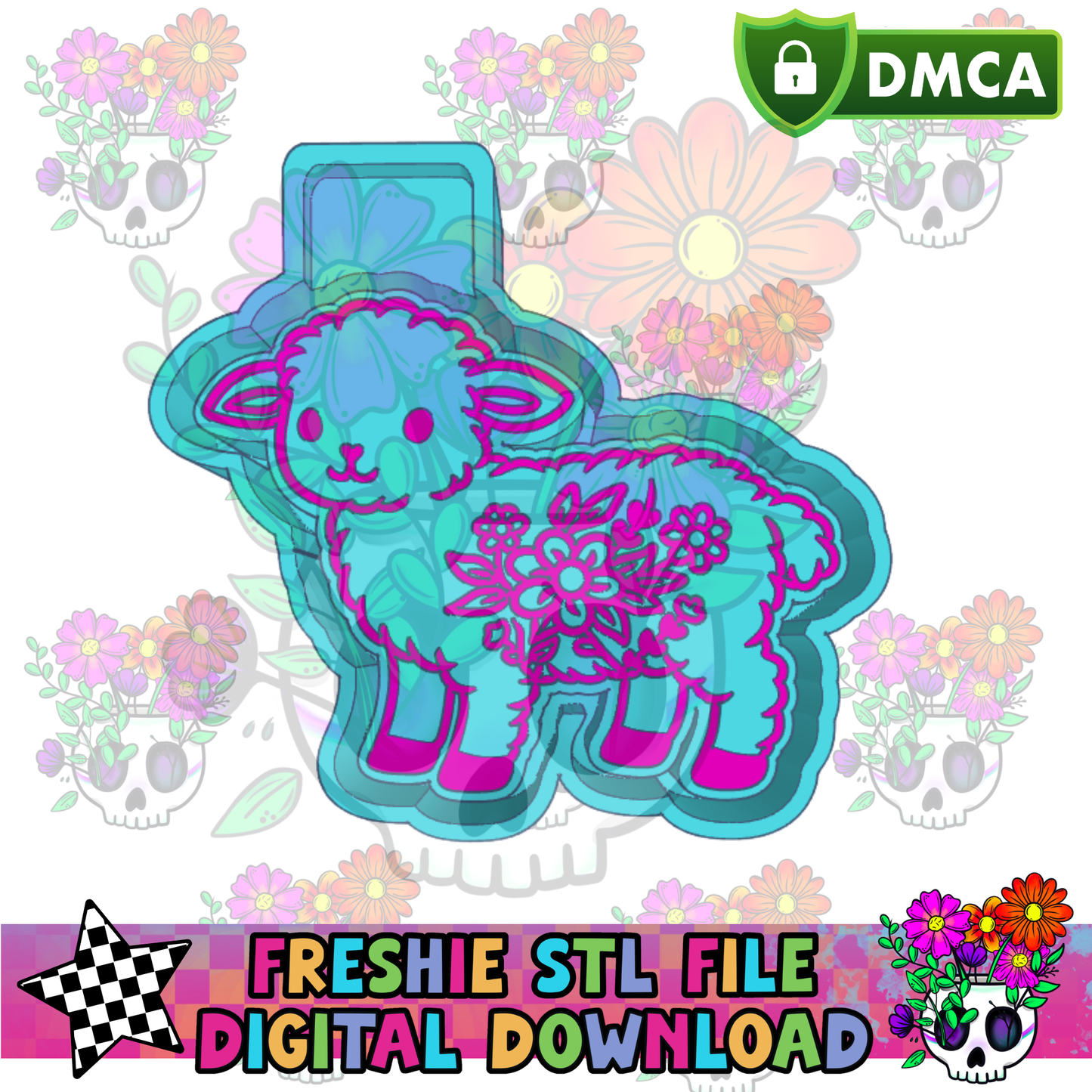 Floral Lamb Mold Maker STL File