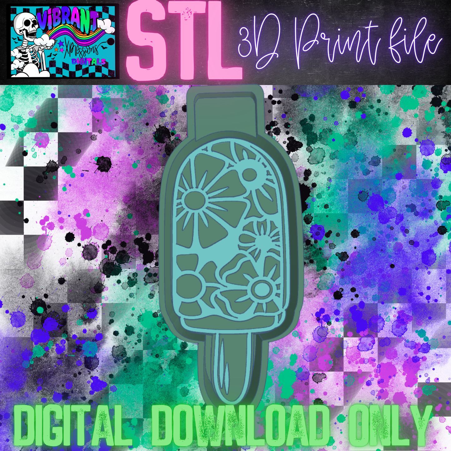 Floral Popsicle Mold Maker STL File