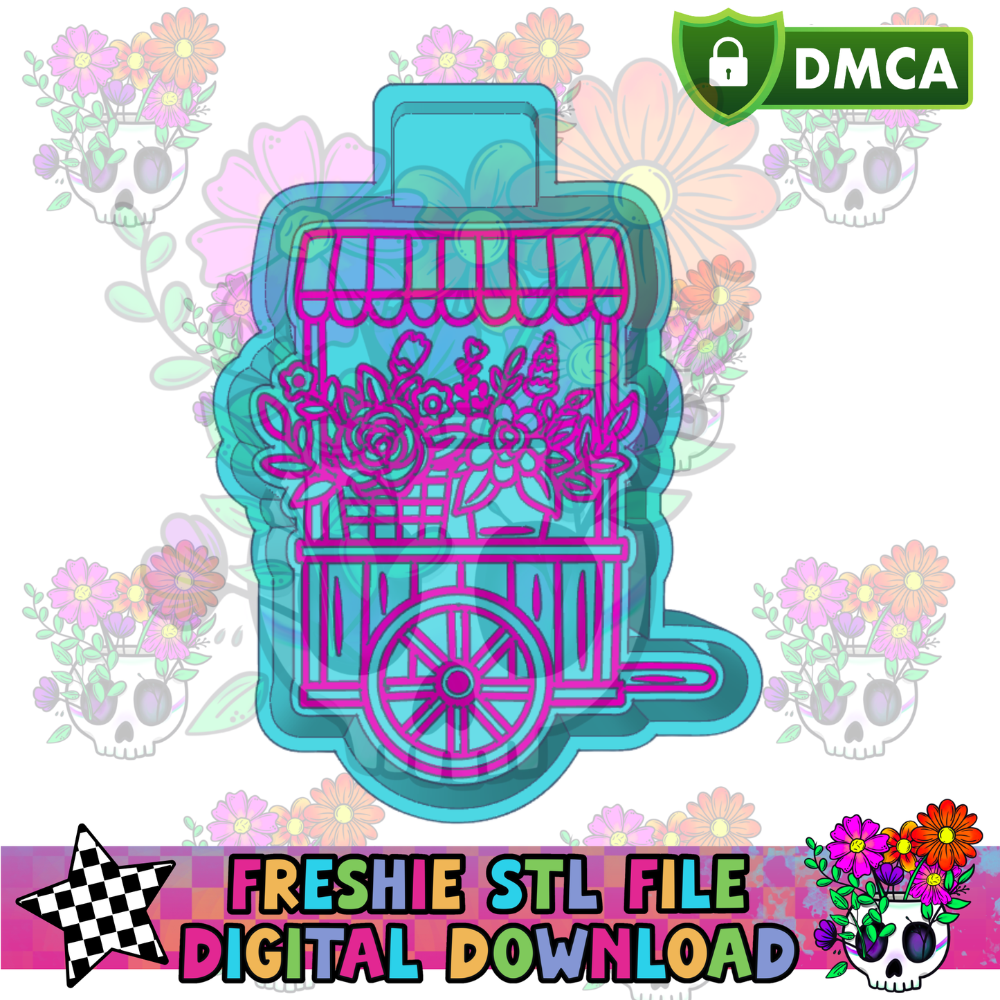 Flower Cart Mold Maker STL File