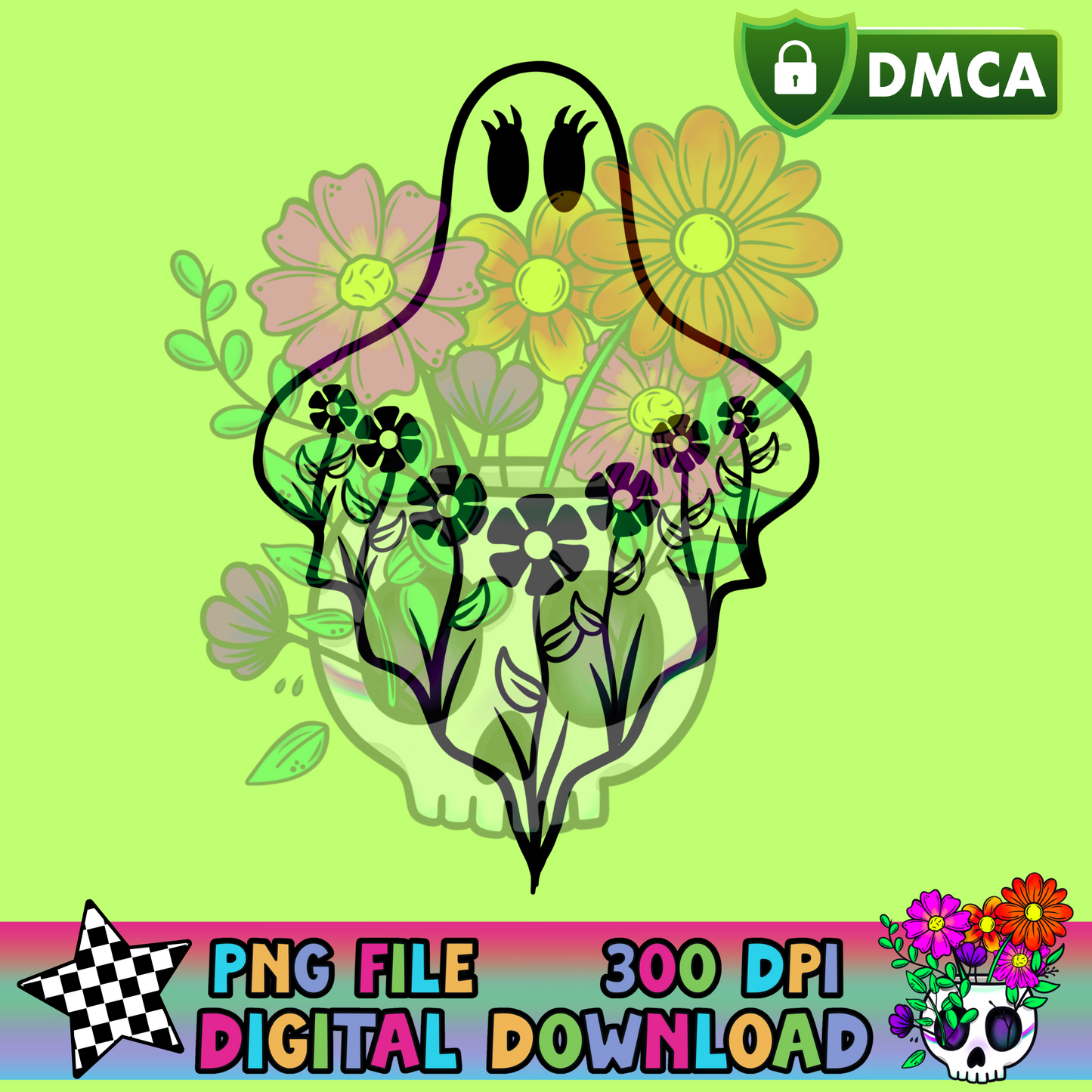 Flowered Ghost - PNG