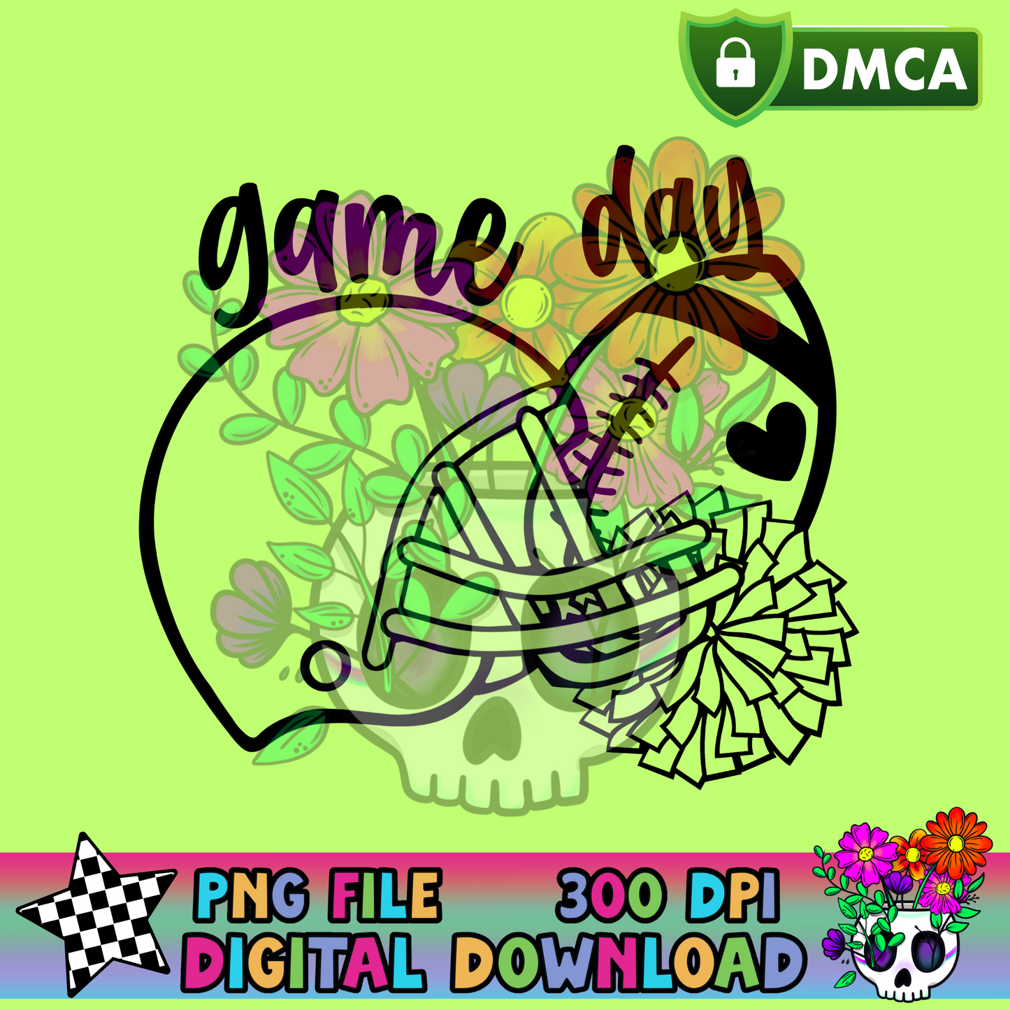 Game Day Basic Pompom- PNG