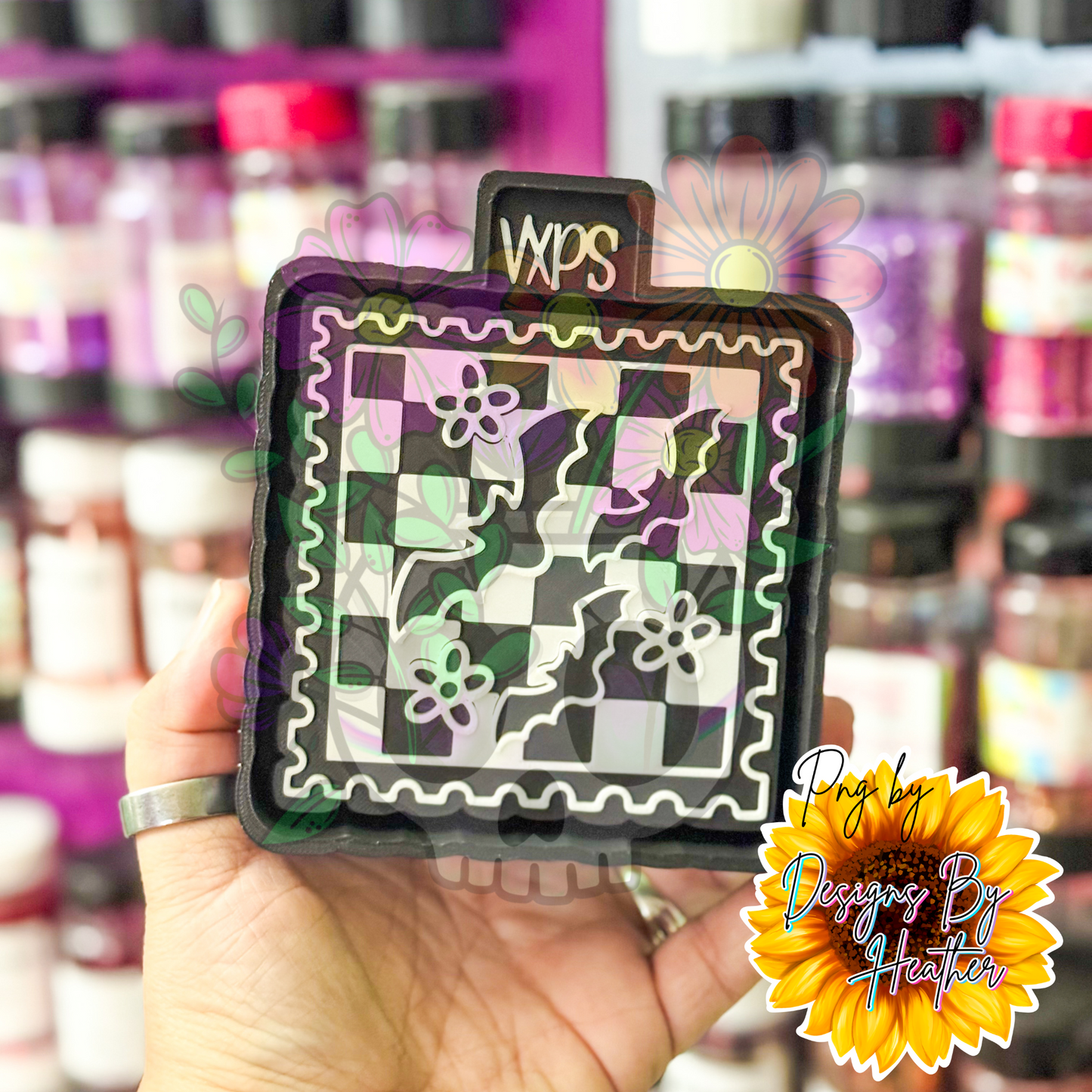 Batty Ghost Checkered Stamp – Semi Exclusive Freshie Mold