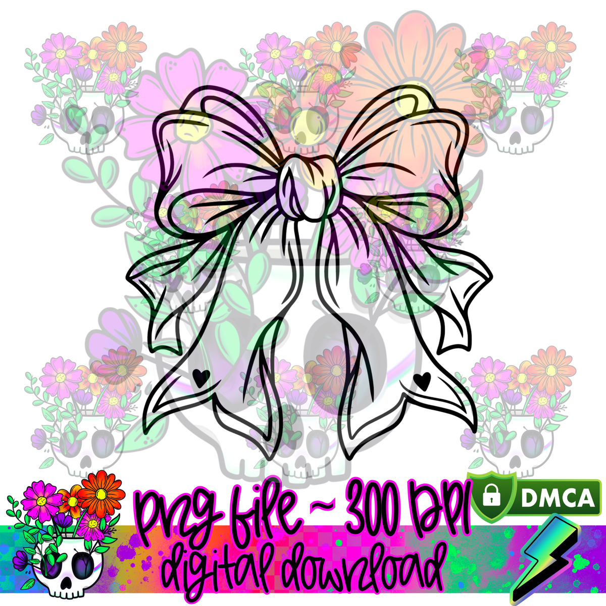 Girly Bow Plain - PNG