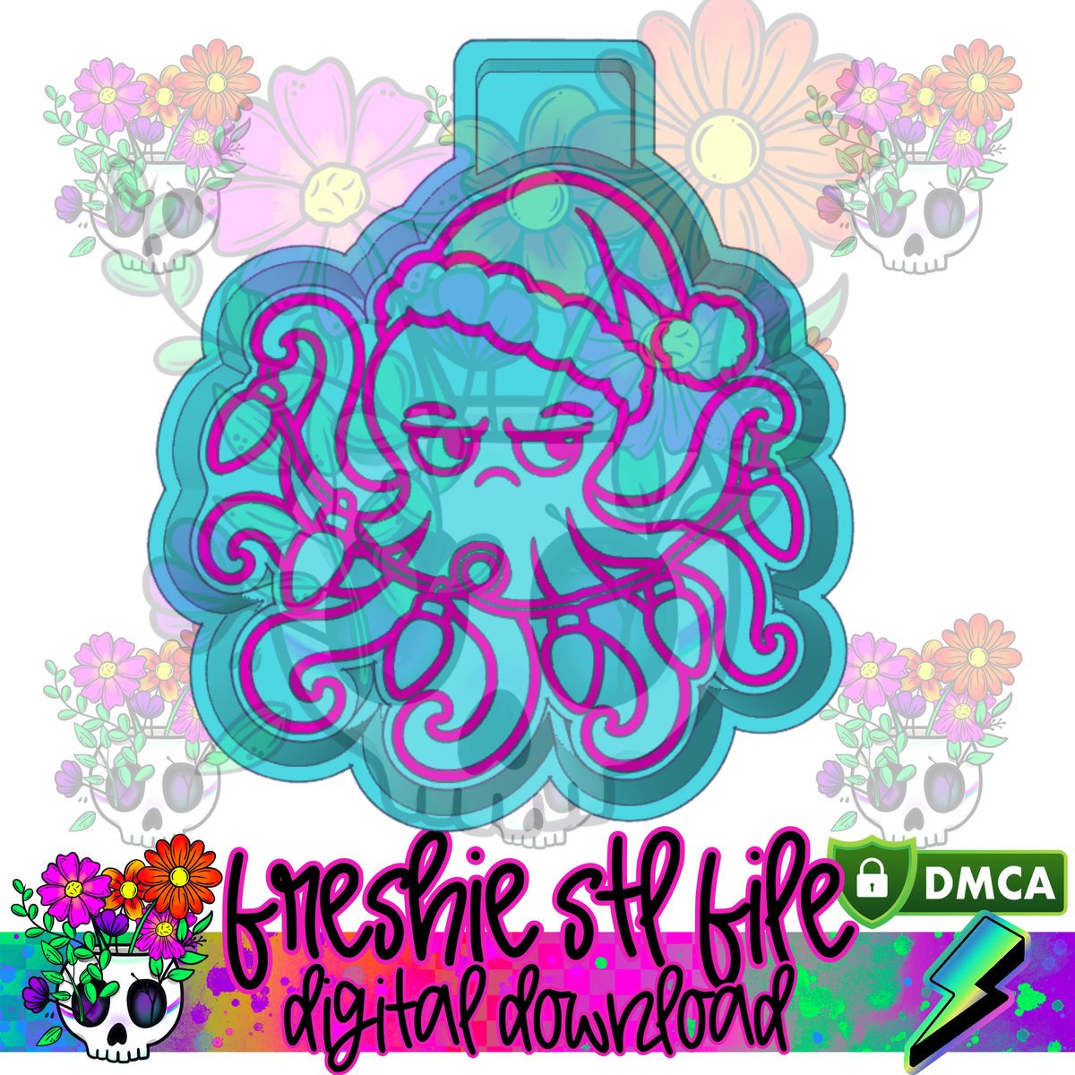 Grumpy Christmas Octopus Mold Maker STL File