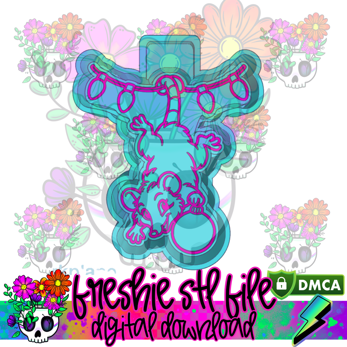 Hanging Out Christmas Opossum Mold Maker STL File