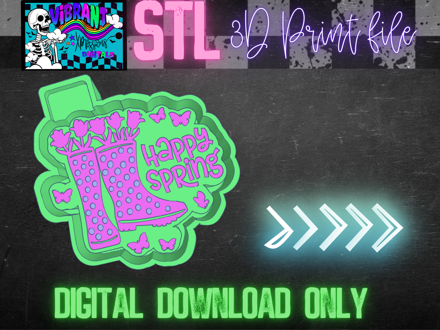 Happy Spring Mold Maker STL File