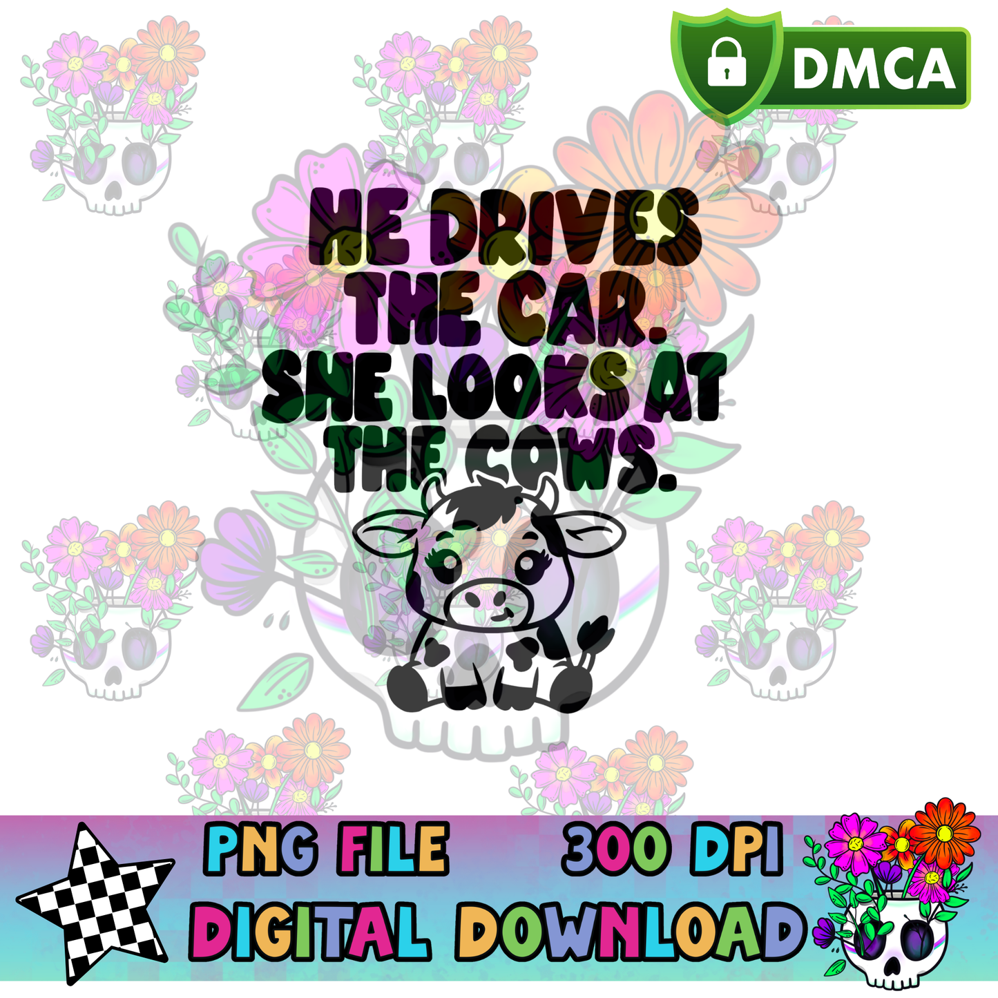 He Drives She Looks - PNG