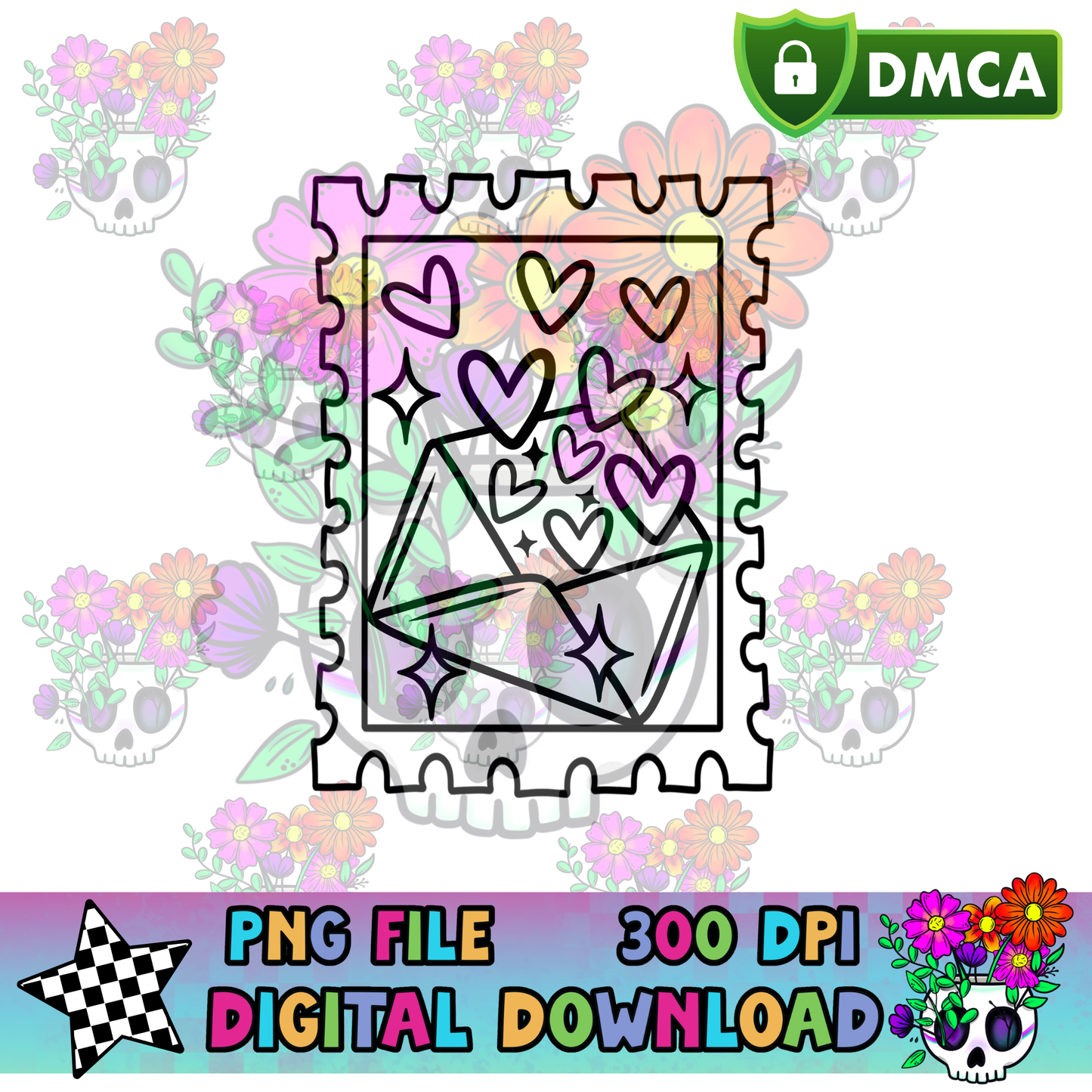 Heart Letter Stamp - PNG