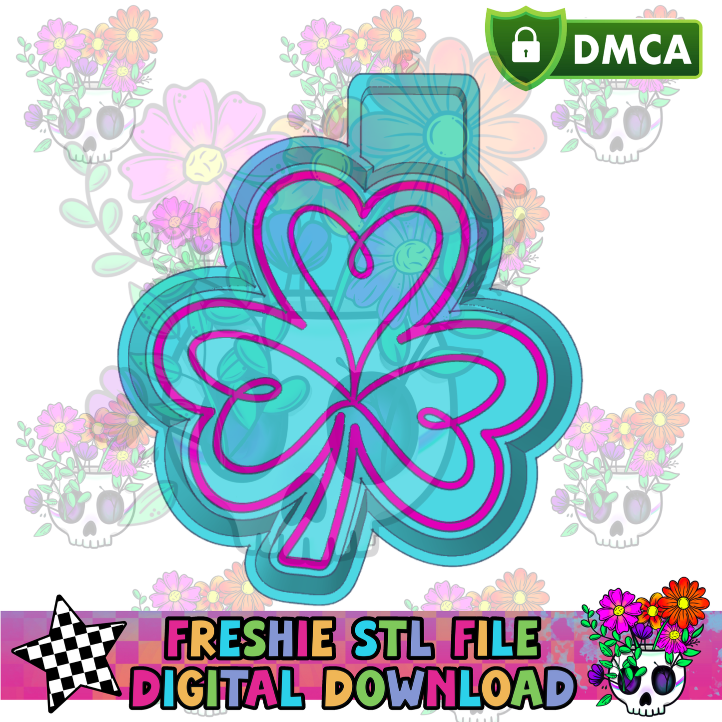 Heart Outlined Clover Mold Maker STL File