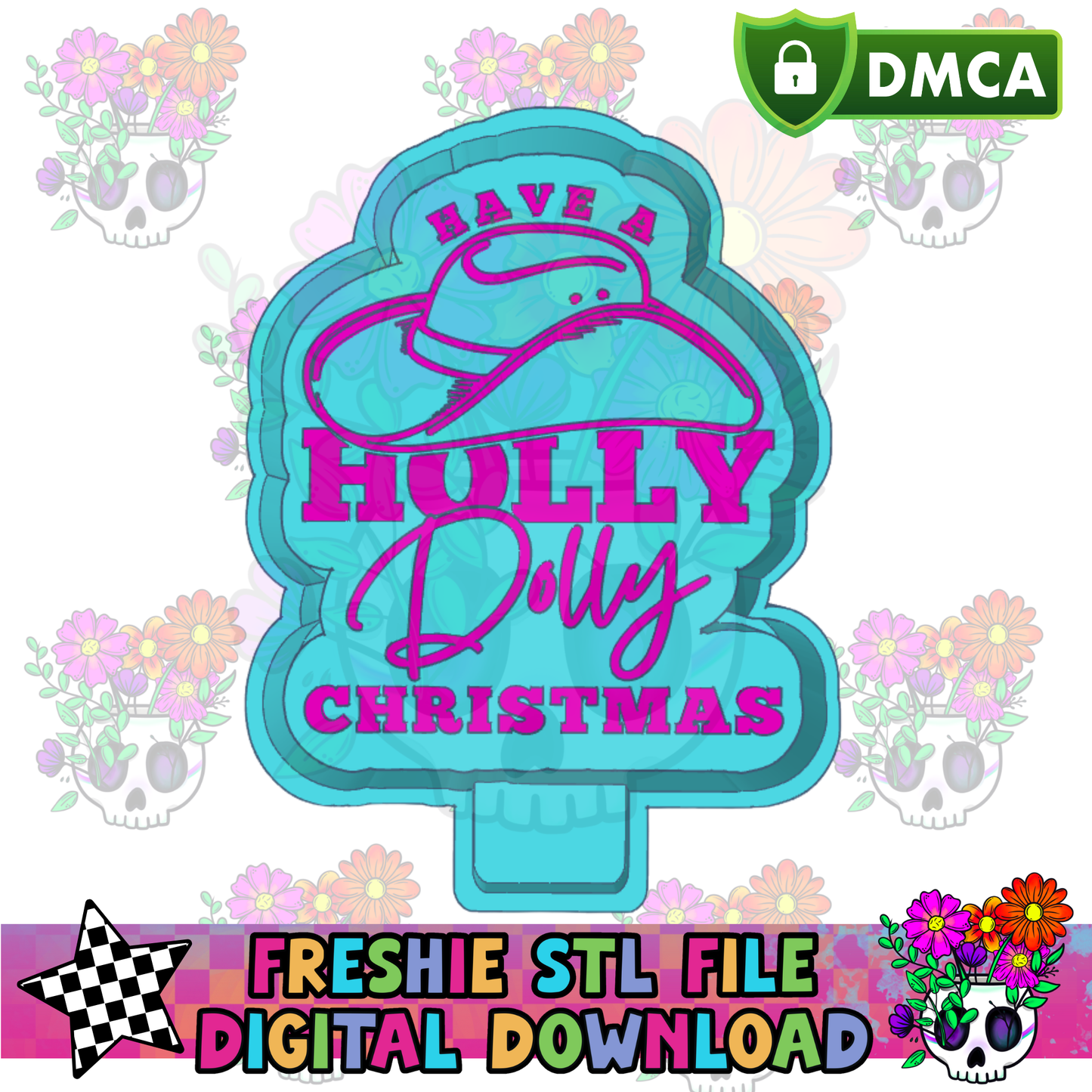 Have a Holly Dolly Christmas Mold Maker STL File