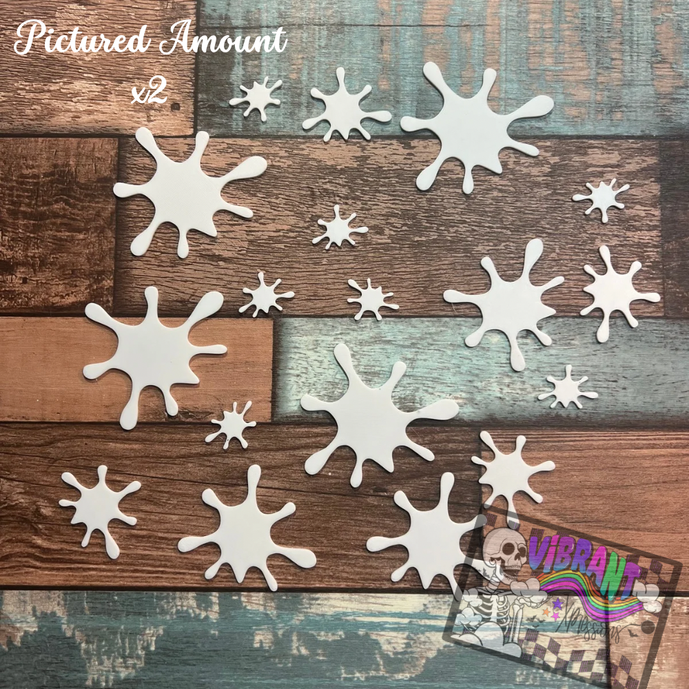 3D Printed Blood/Ink Splats Low Profile 3D Effect