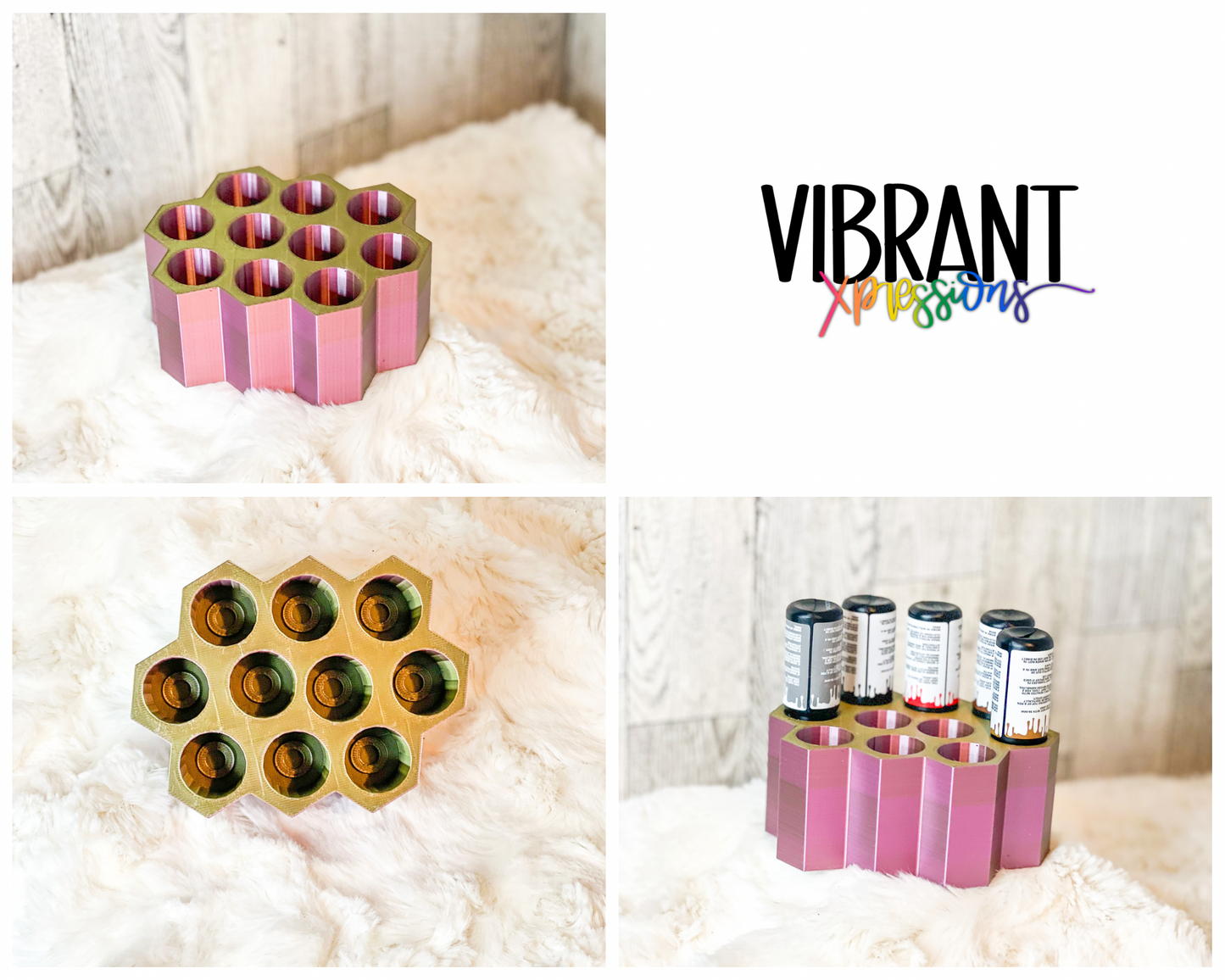 Resin Bottle Storage for 10g Resin Bottles Honeycomb Pattern