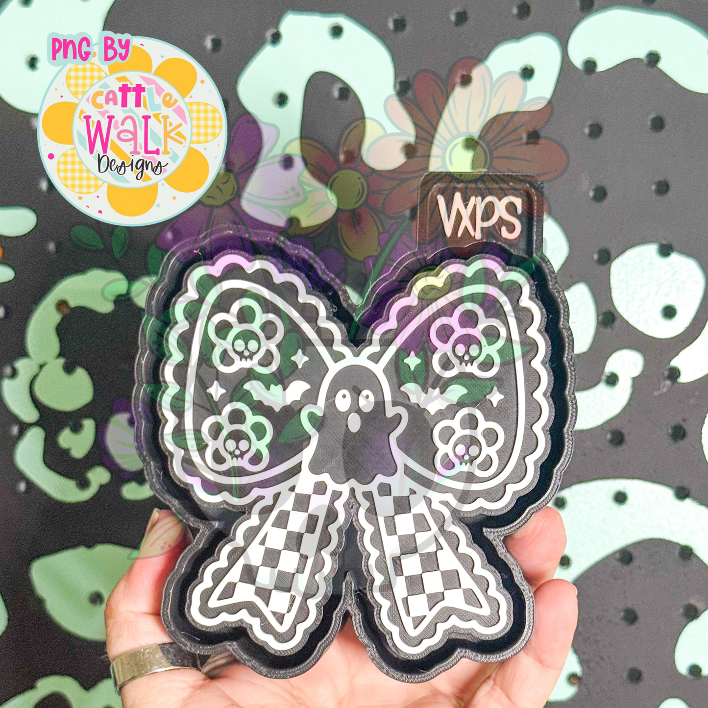 Floral Skull Bow - Freshie Mold