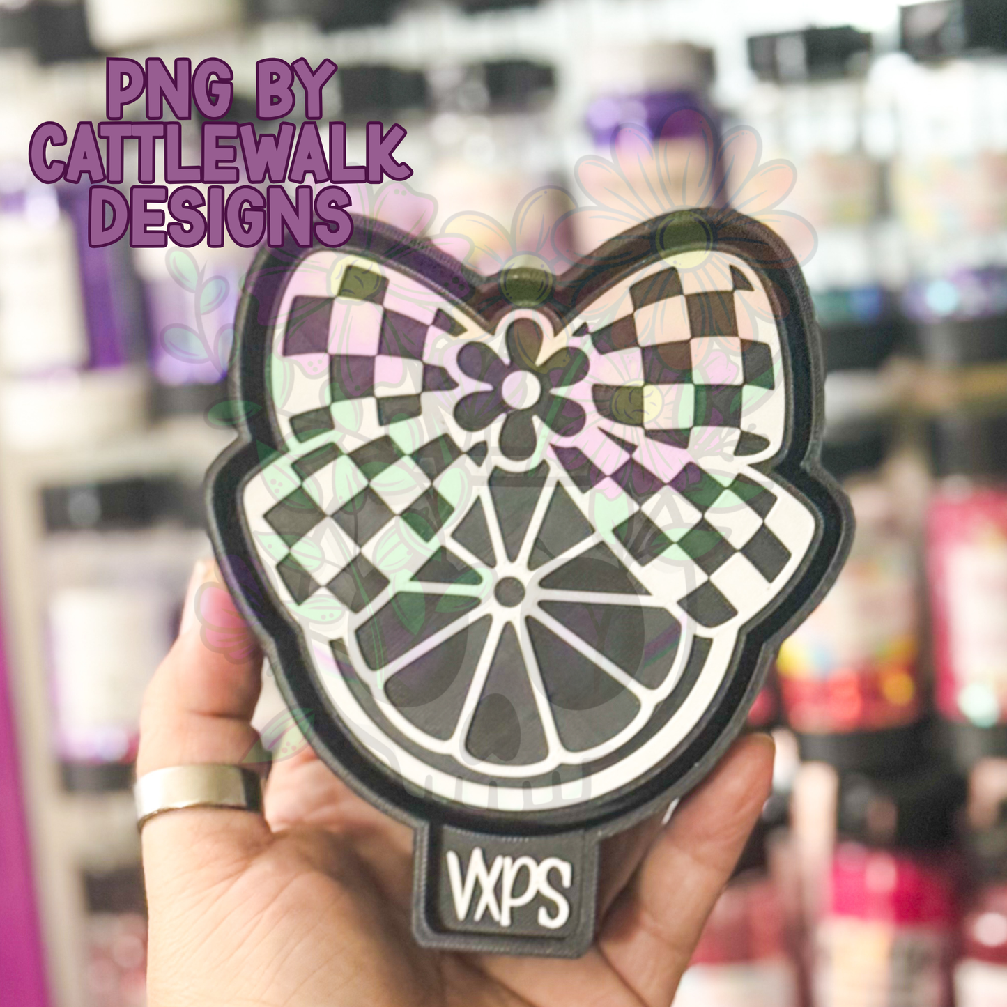 Lemon Checkered Bow - Freshie Mold