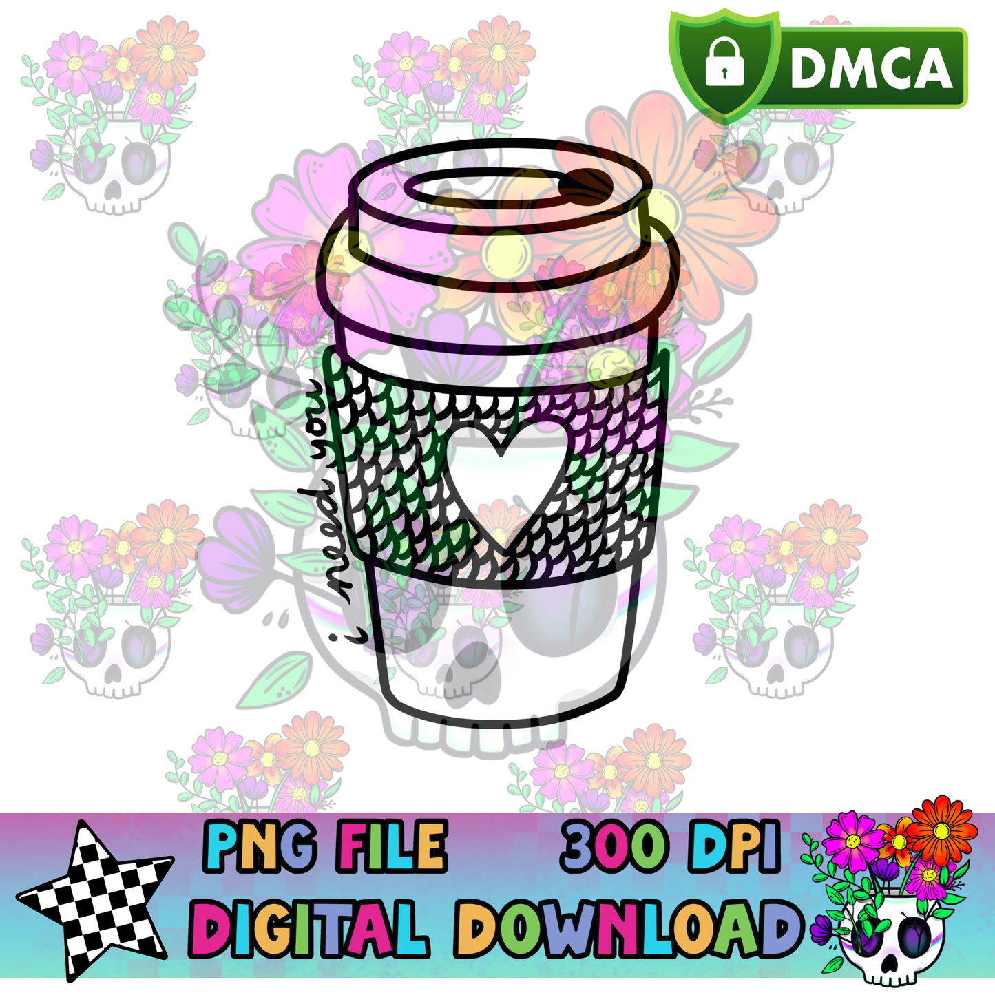 Knitted Coffee Cup - PNG