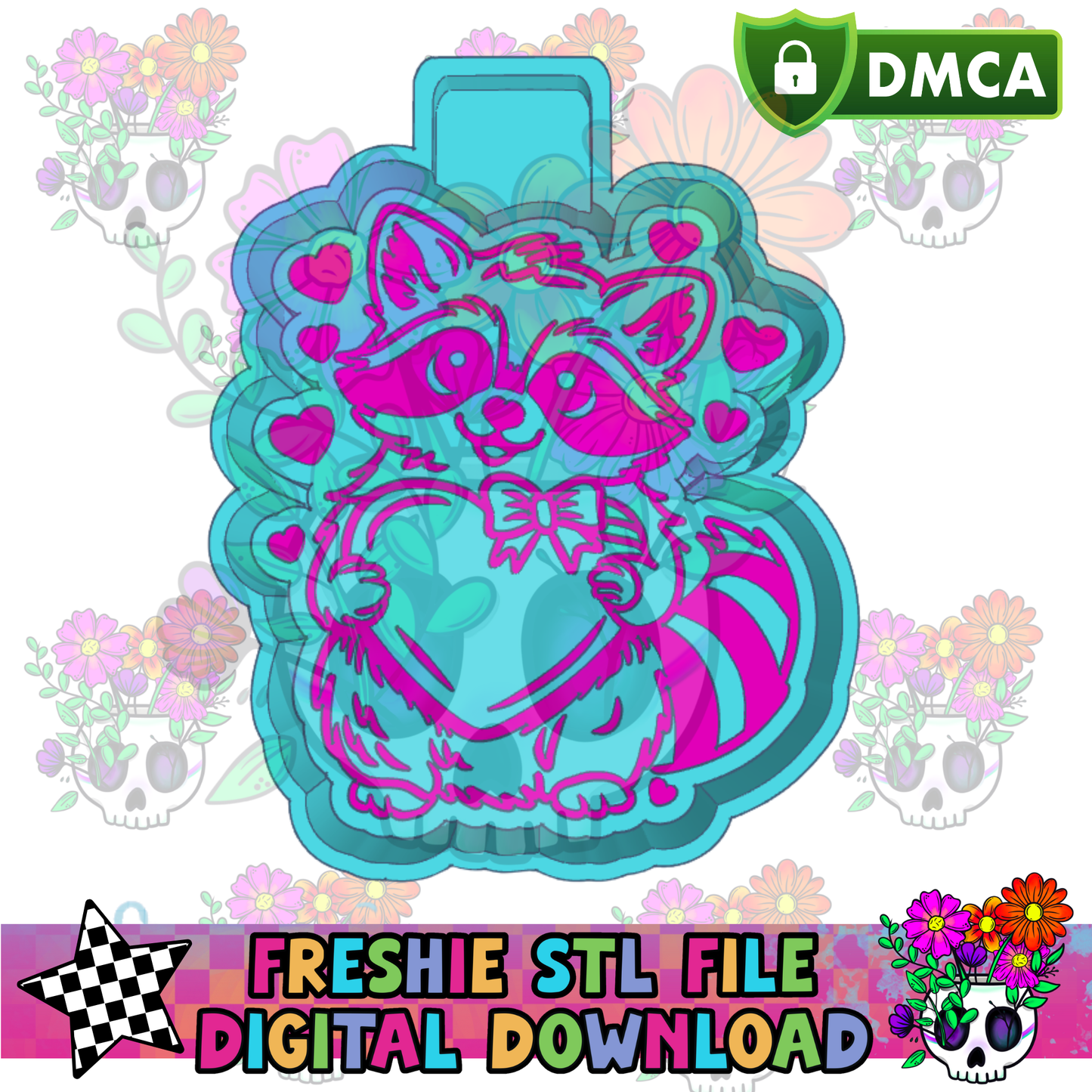 Love Raccoon Mold Maker STL File