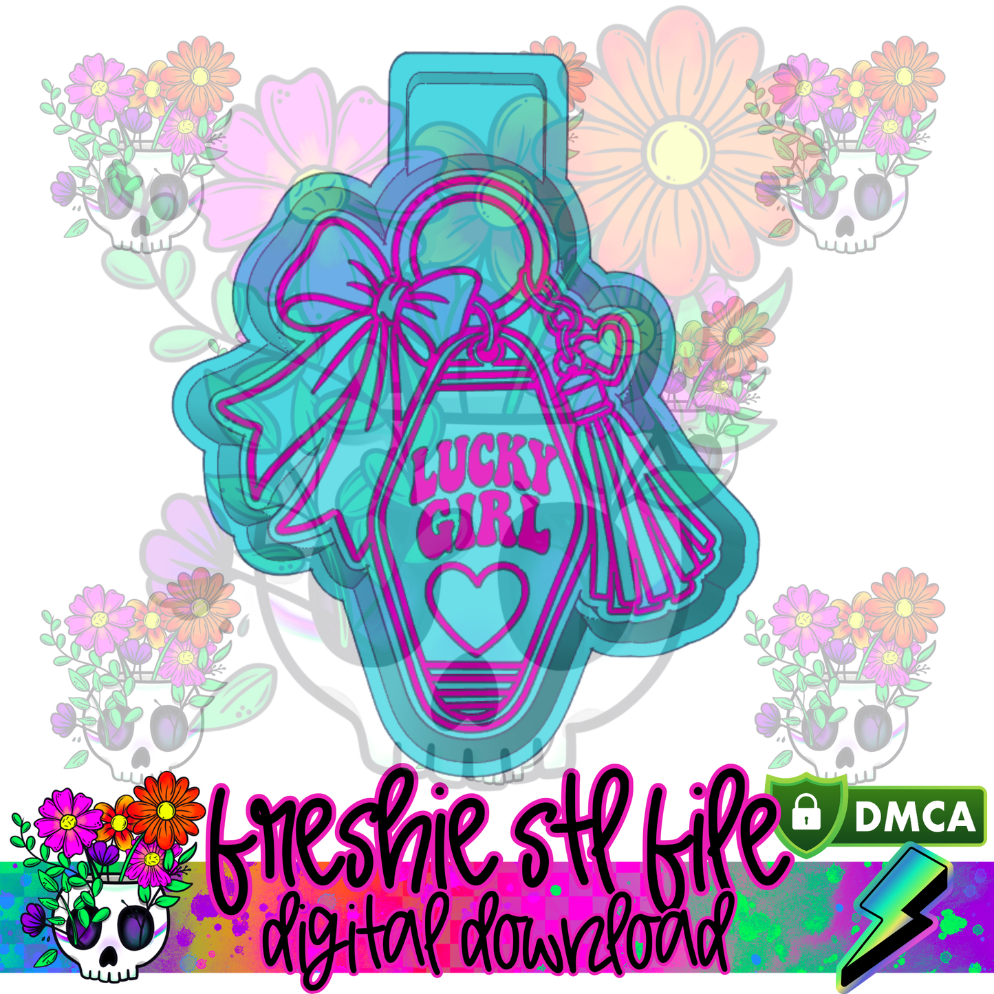 Lucky Girl Keychain Mold Maker STL File