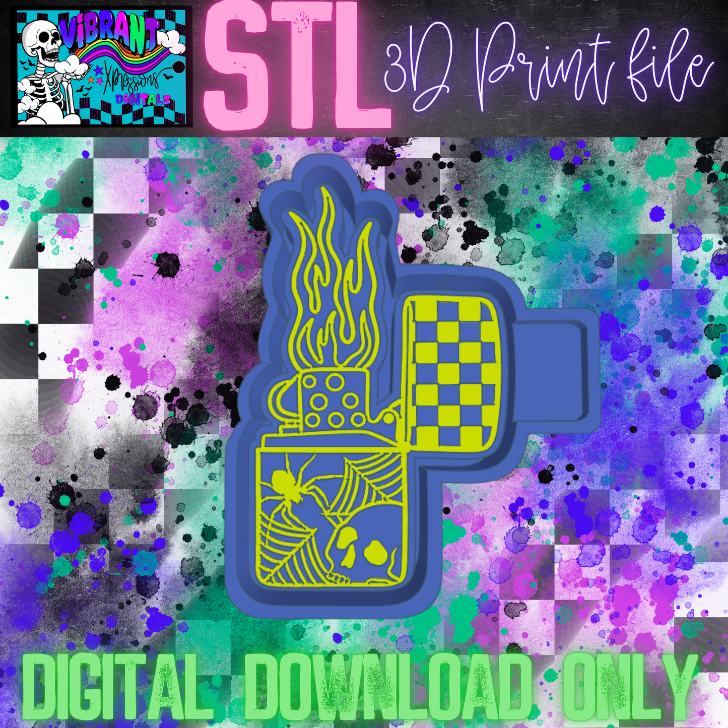 Skulls & Webs Lighter Mold Maker STL File