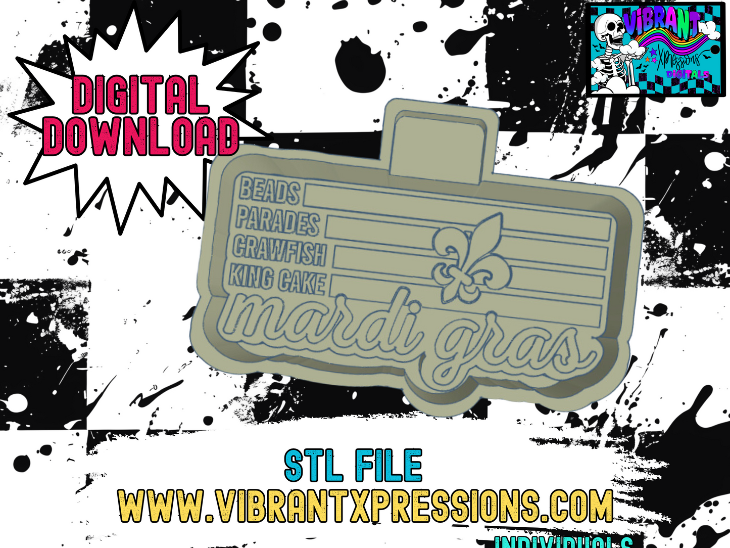 Mardi Gras Banner Mold Maker STL File