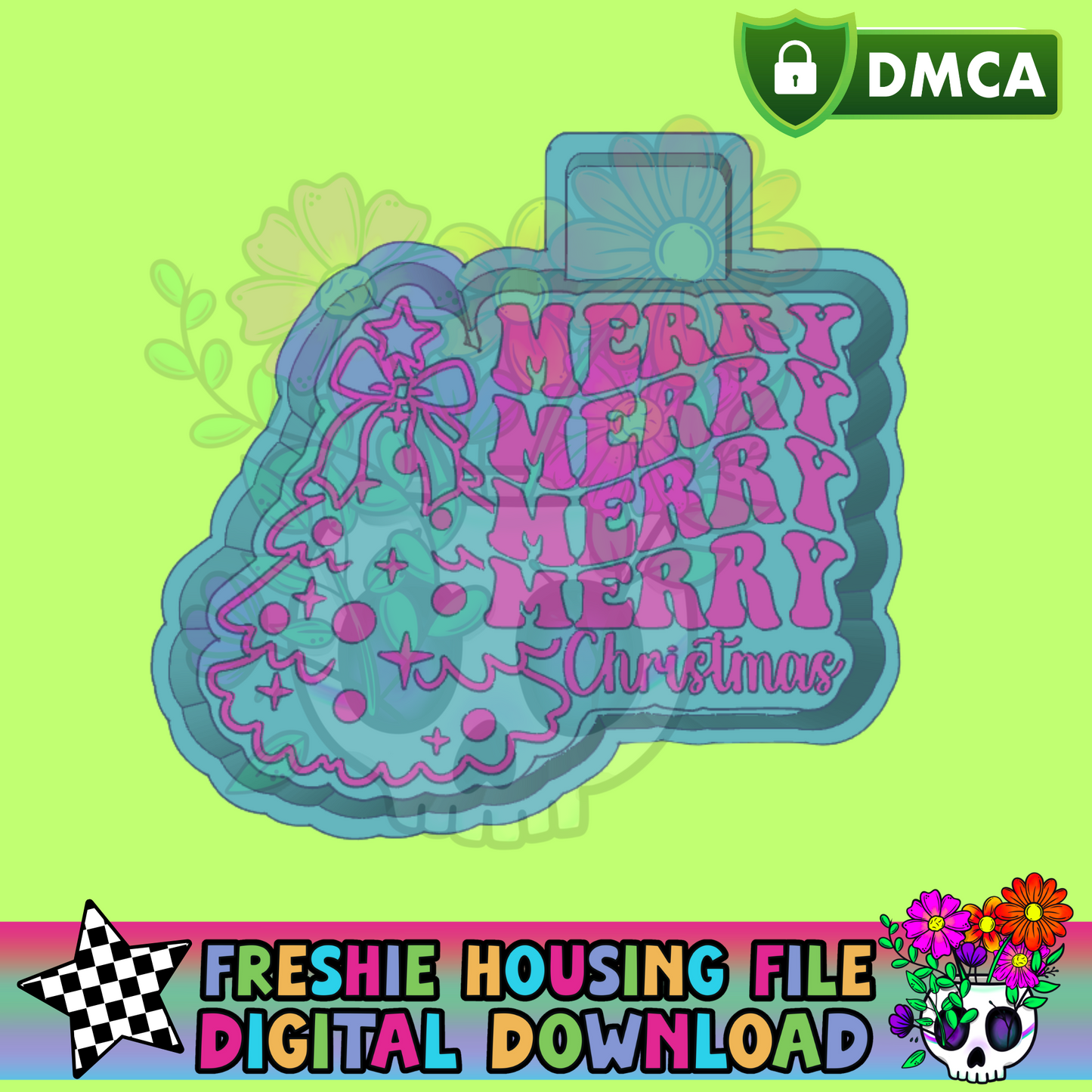 Merry Christmas Tree Mold Maker STL File