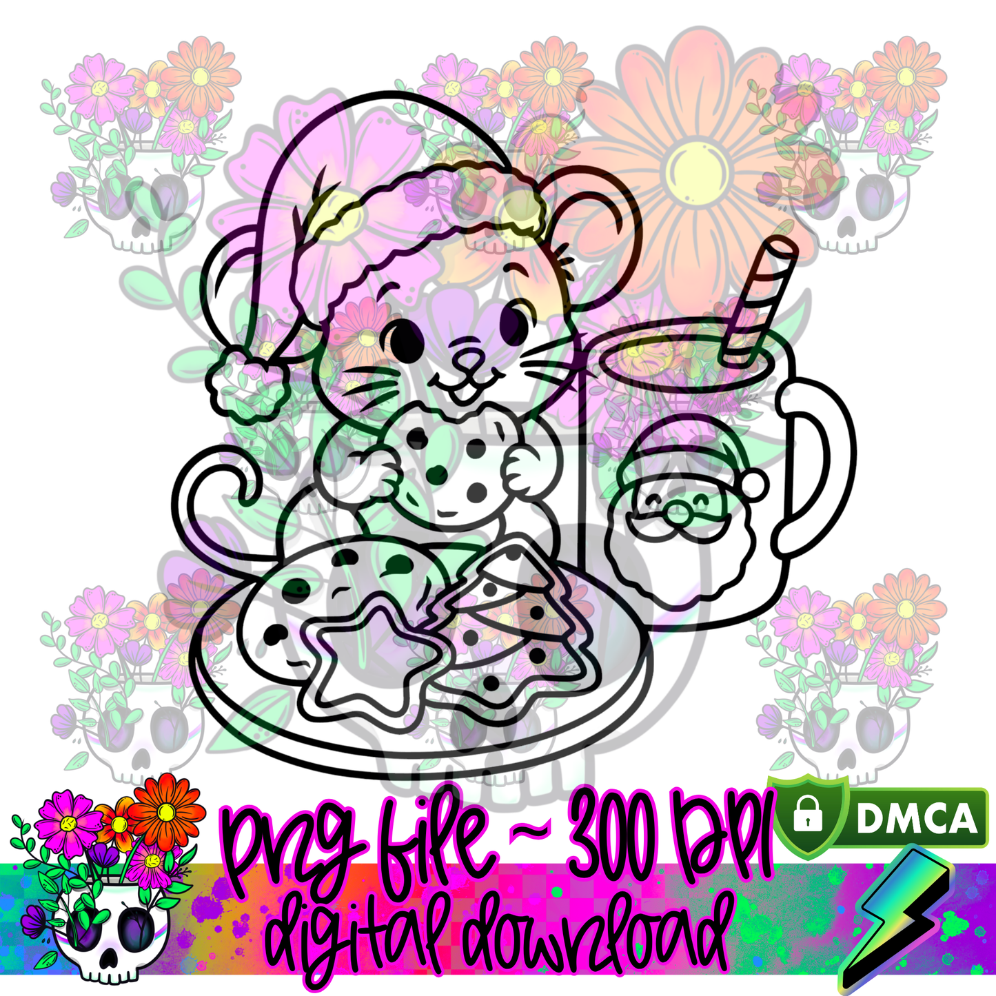 Mouse Santa's Cookies - PNG